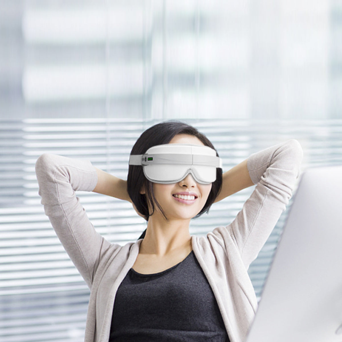 EyeLux Hot and Cold Eye Massager with Bluetooth Music Player - Ultimate Eye Strain Relief & Relaxation