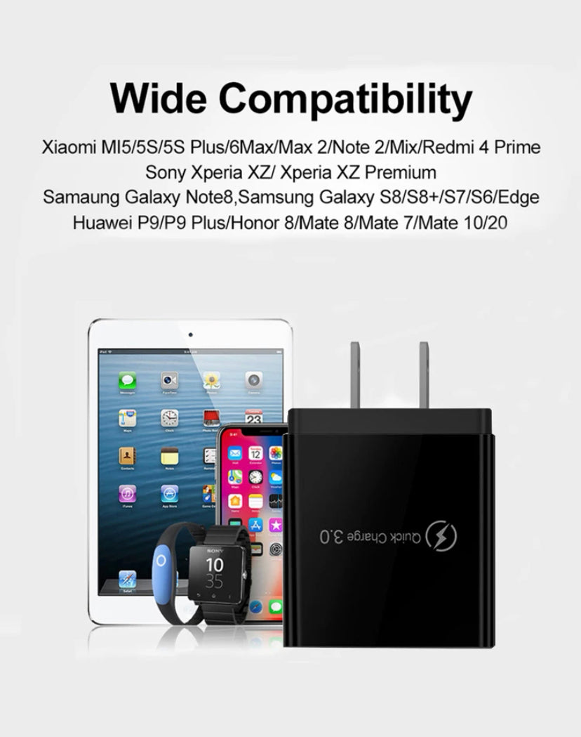 USB Wall Charger Plug Block Cube - 4-Port Fast Charger for iPhone, Samsung & More | Portable Quick Charge Solution