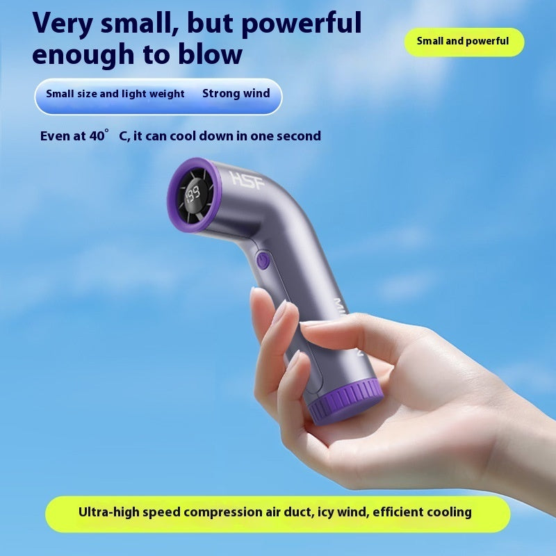 High-speed Little Turbine Digital Display Charging Long Endurance Portable Fan