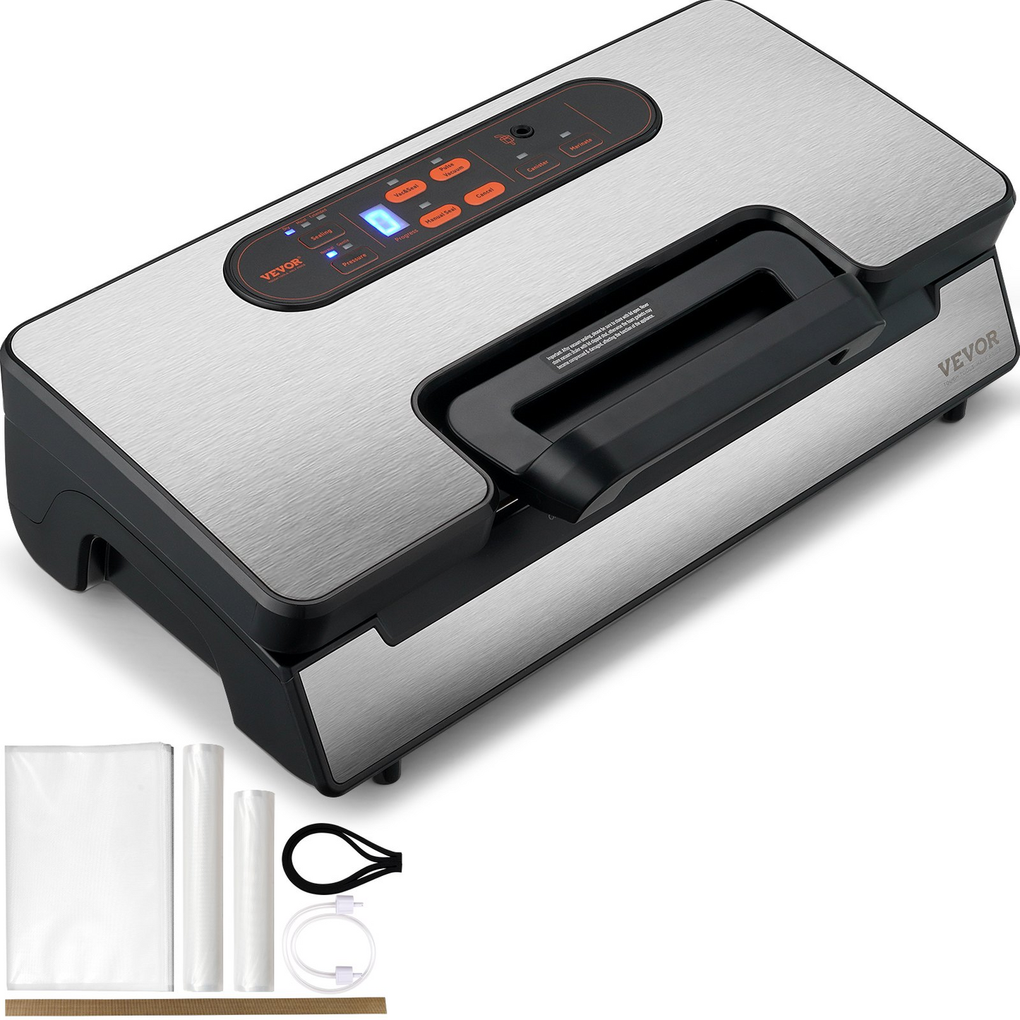 VEVOR Vacuum Sealer Machine – Dual Pump & Double Sealing, Stainless Steel, Built-in Cutter, Maximum Food Freshness