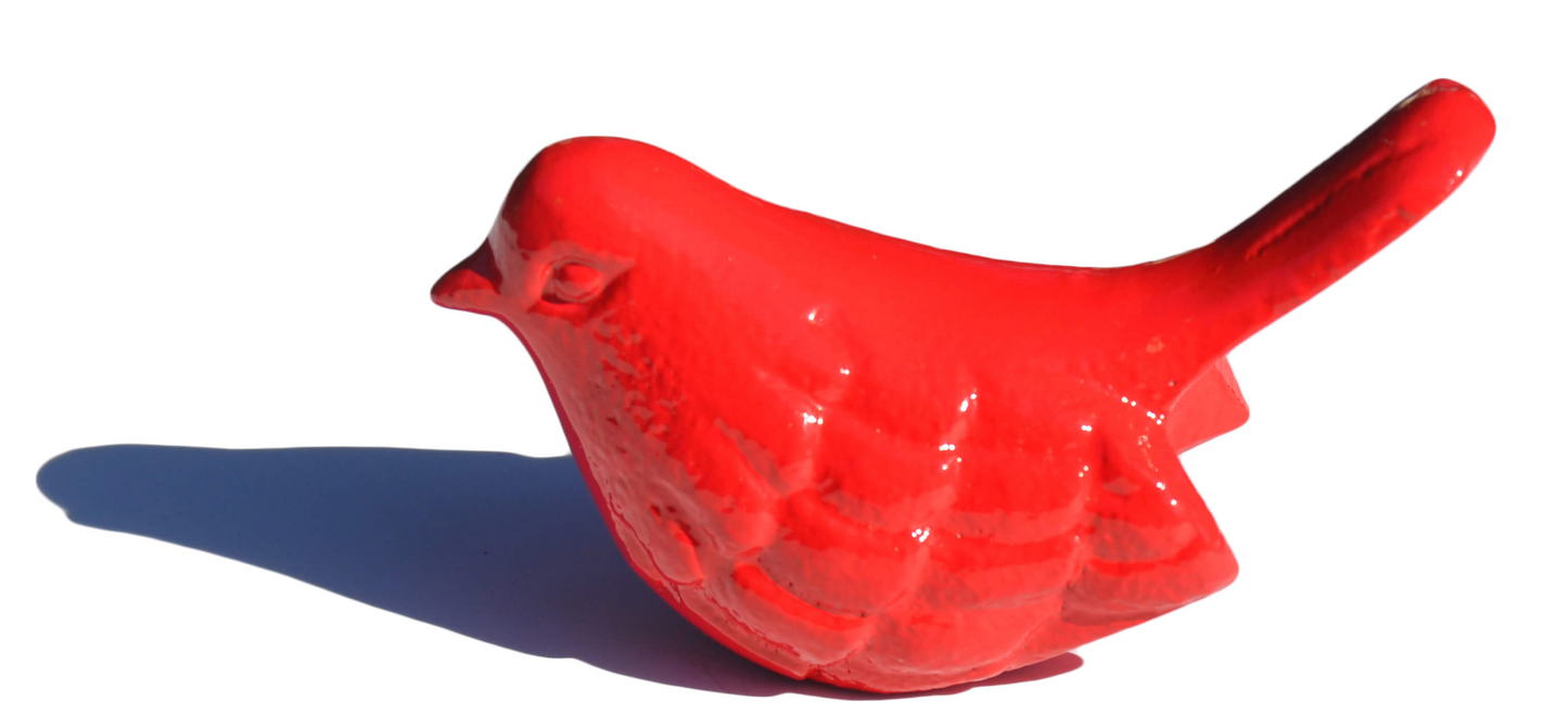 Vibhsa Handcrafted Red Bird Figurines - Elegant Home & Office Decor, Symbol of Health & Happiness