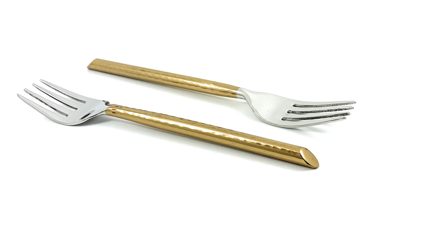 Vibhsa Golden Silverware Dinner Forks Set of 6 - Elegant & Durable Stainless Steel Cutlery for Luxurious Dining Experience
