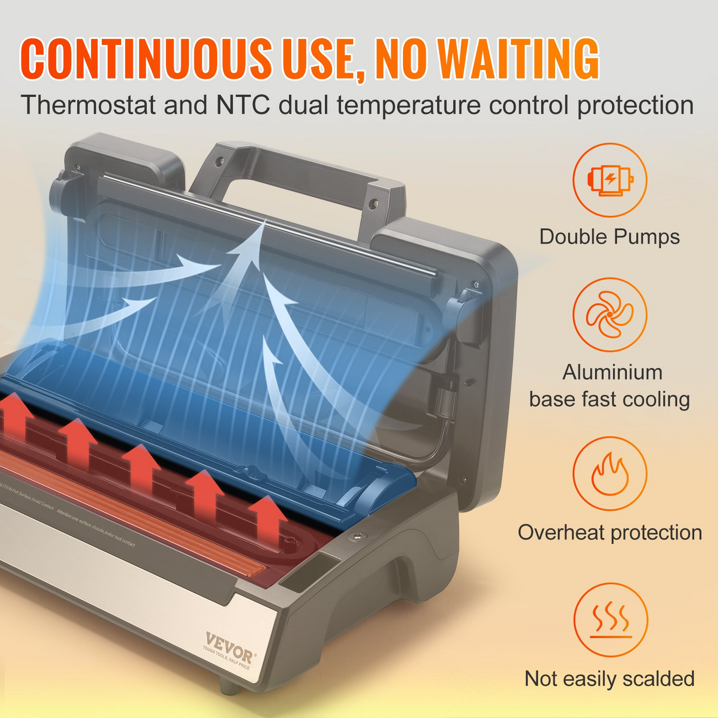VEVOR Vacuum Sealer Machine – Dual Pump & Double Sealing, Stainless Steel, Built-in Cutter, Maximum Food Freshness