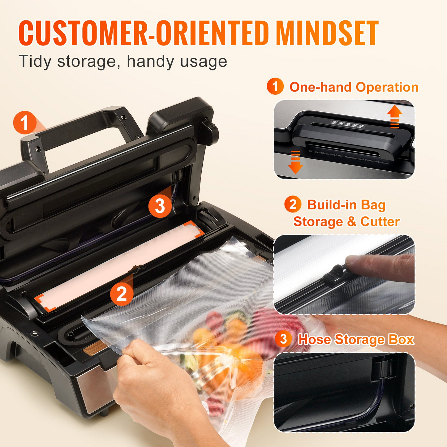 VEVOR Vacuum Sealer Machine – Dual Pump & Double Sealing, Stainless Steel, Built-in Cutter, Maximum Food Freshness