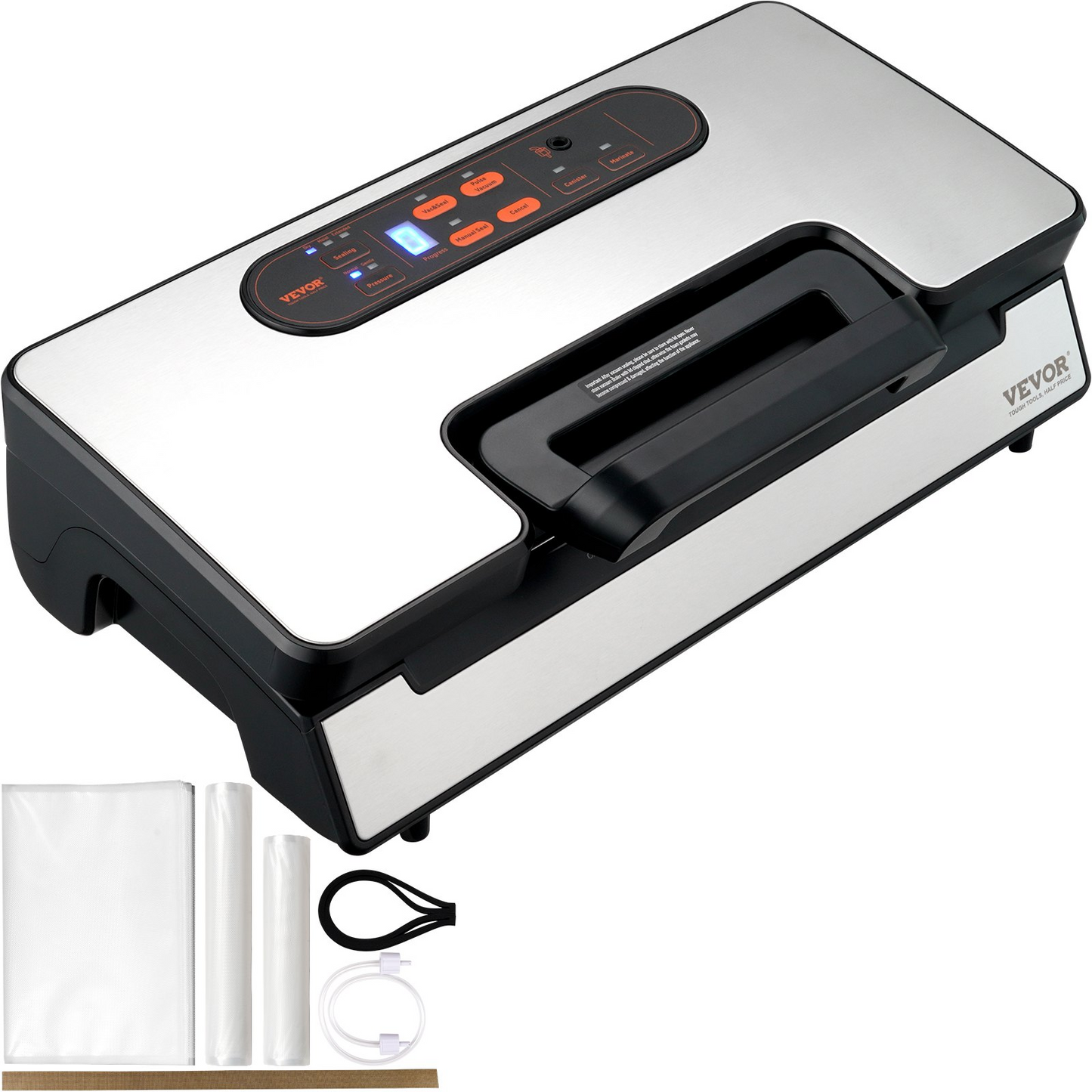 VEVOR Vacuum Sealer Machine – Dual Pump & Double Sealing, Stainless Steel, Built-in Cutter, Maximum Food Freshness
