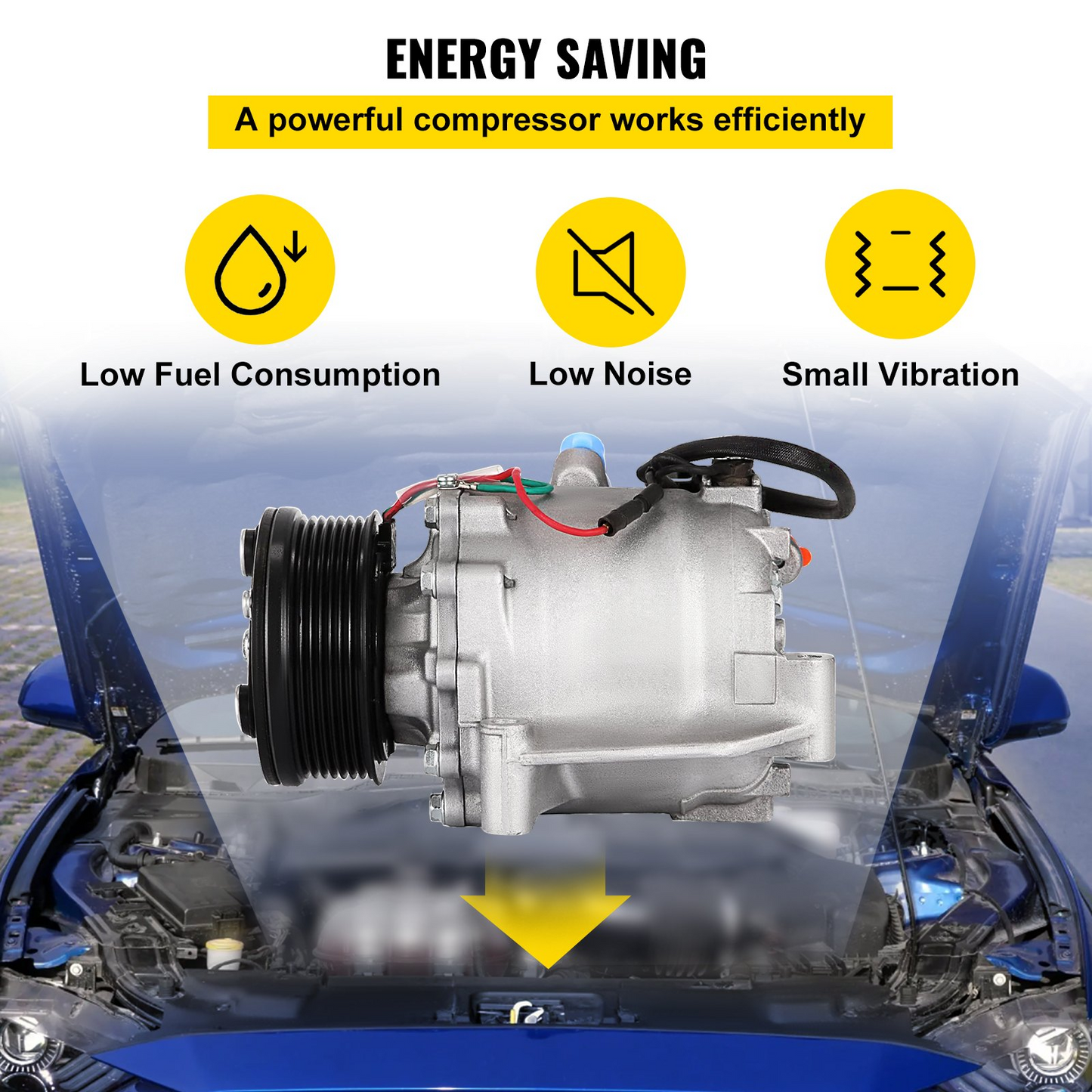VEVOR AC Compressor Clutch for Honda Civic 1.8L (2006-2011) - Enhanced Cooling, Quiet Operation, Easy Installation