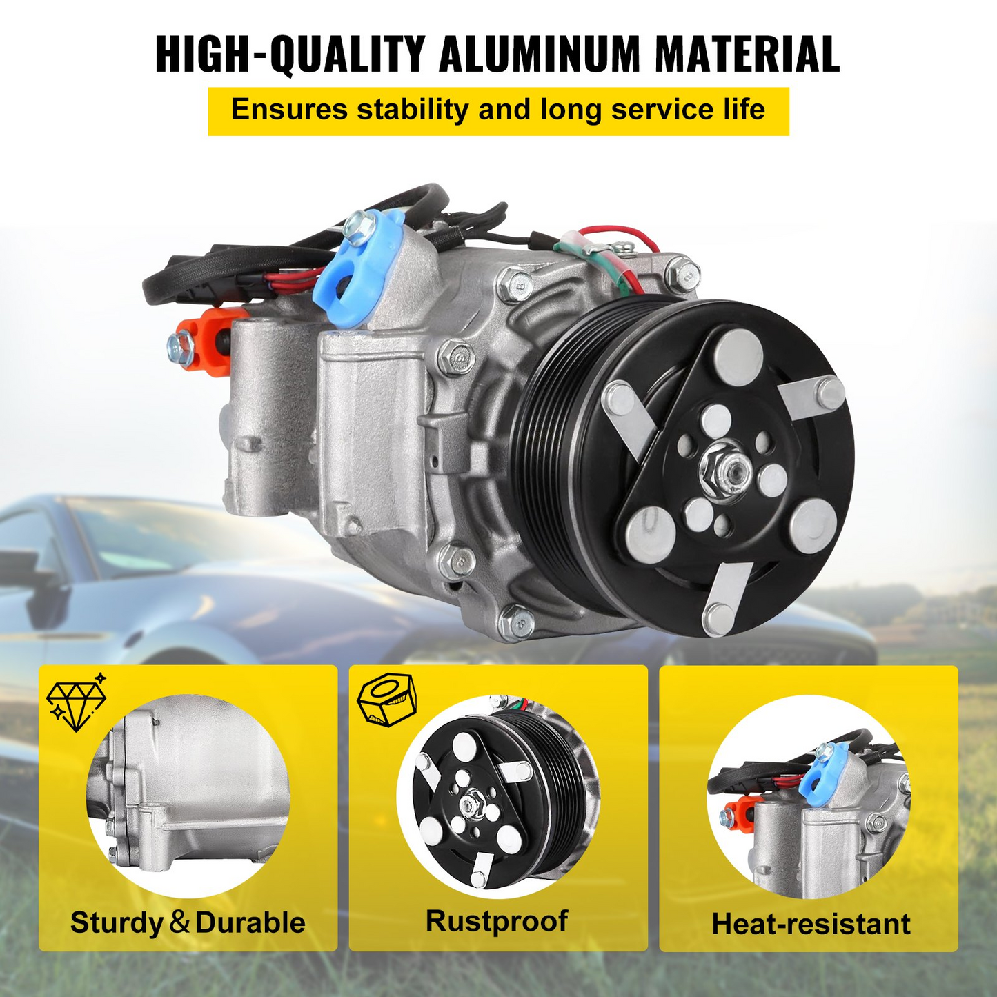 VEVOR AC Compressor Clutch for Honda Civic 1.8L (2006-2011) - Enhanced Cooling, Quiet Operation, Easy Installation