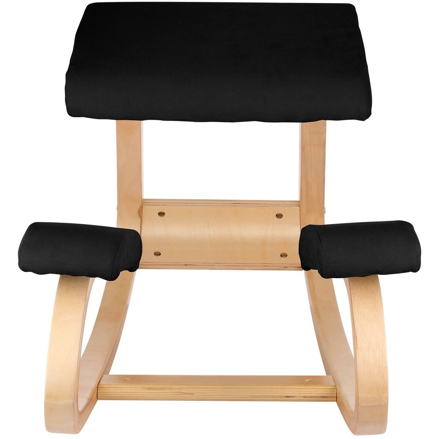 VEVOR Ergonomic Wooden Kneeling Chair - Memory Foam Cushion, Bentwood Frame, Rocking Motion, Alleviate Back Pain & Improve Posture, Home Office Furniture, Black