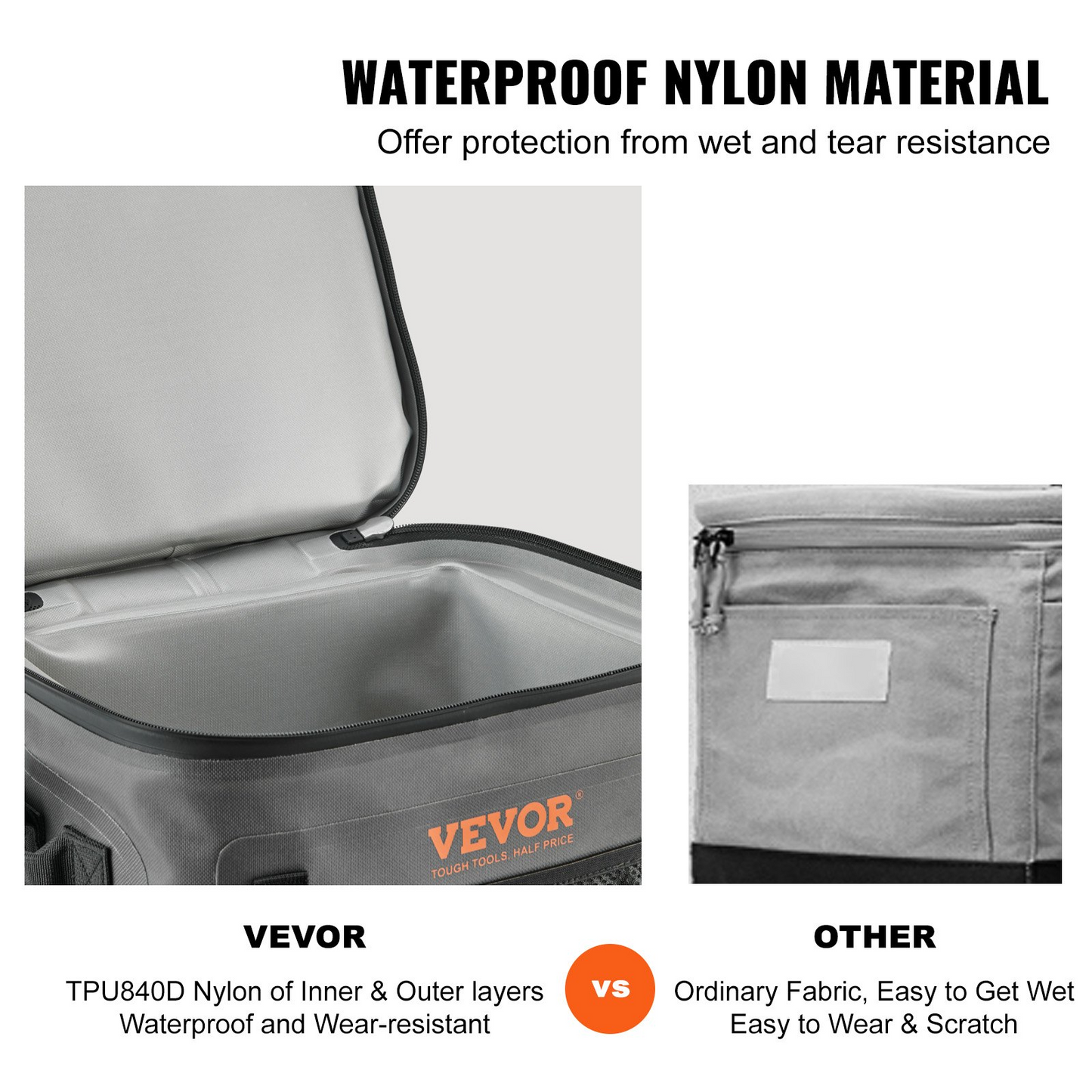 VEVOR Soft Cooler Bag - Leakproof & Waterproof Insulated Cooler for Outdoor Adventures - 24 Can Capacity, Lightweight & Portable with Built-in Bottle Opener
