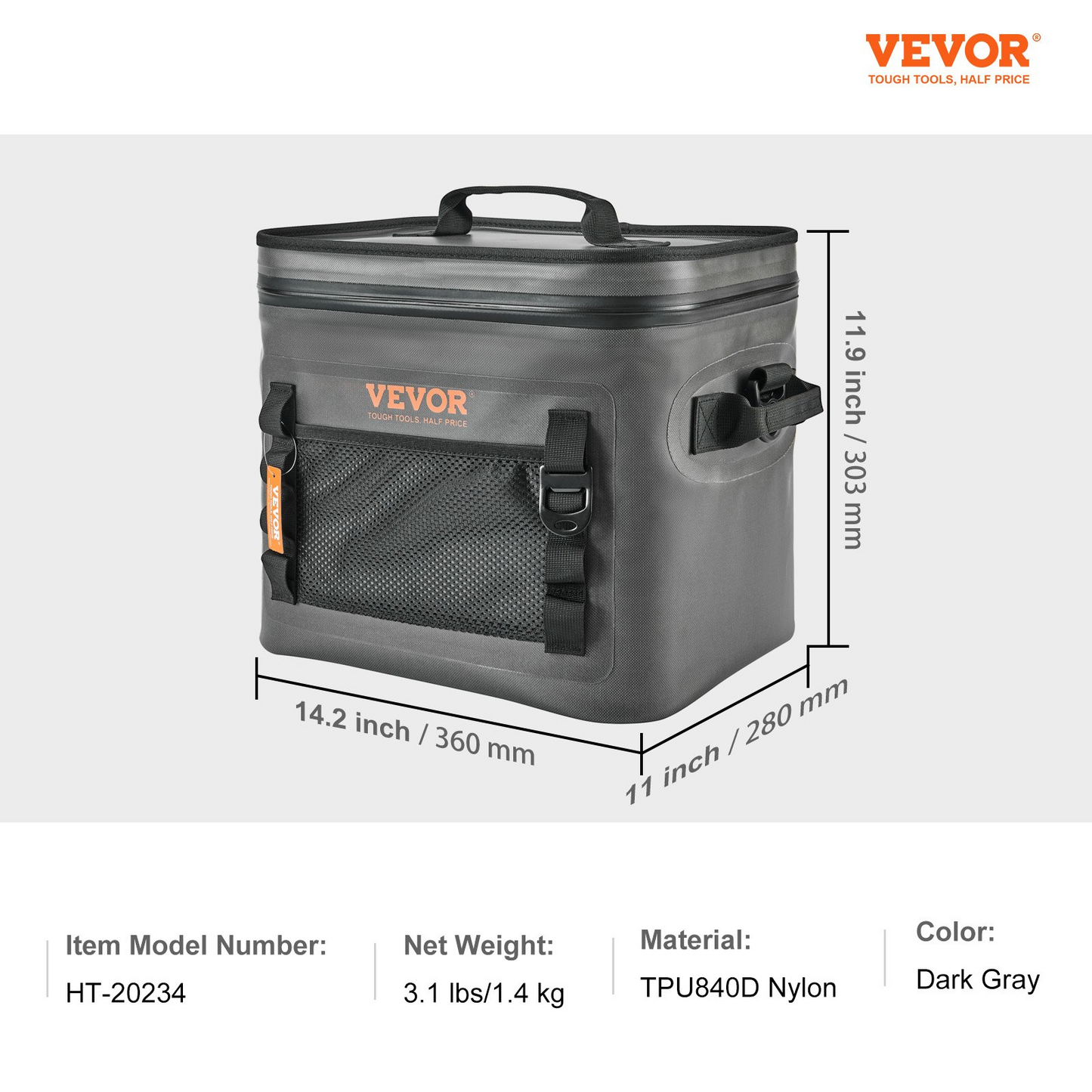 VEVOR Soft Cooler Bag - Leakproof & Waterproof Insulated Cooler for Outdoor Adventures - 24 Can Capacity, Lightweight & Portable with Built-in Bottle Opener