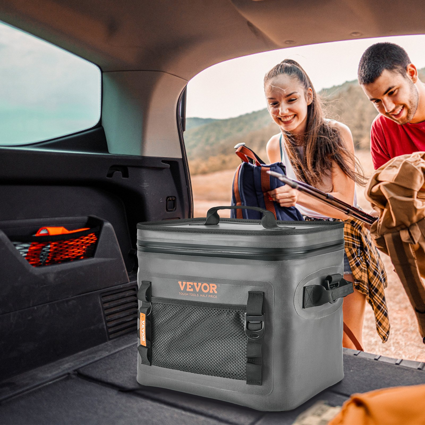 VEVOR Soft Cooler Bag - Leakproof & Waterproof Insulated Cooler for Outdoor Adventures - 24 Can Capacity, Lightweight & Portable with Built-in Bottle Opener