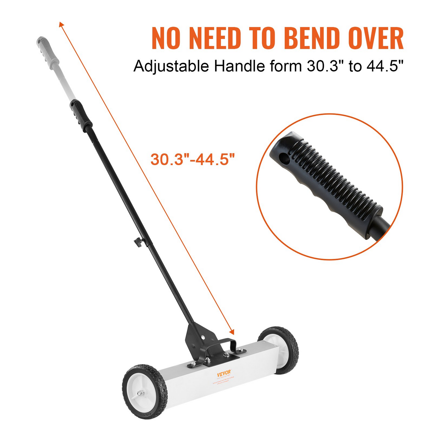 VEVOR 50Lbs Rolling Magnetic Sweeper with Telescoping Handle – Heavy-Duty Magnetic Pickup for Workshop, Garage, and Yard Cleanup