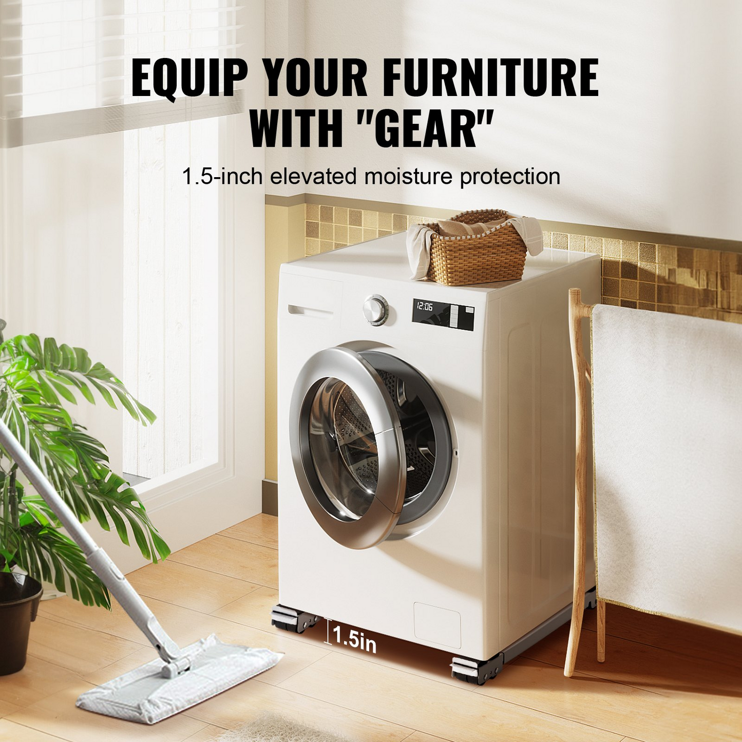 VEVOR Heavy Duty Furniture and Appliance Rollers - 660 lbs Capacity, Adjustable & Floor-Friendly, Perfect for Moving Refrigerators, Dryers & More