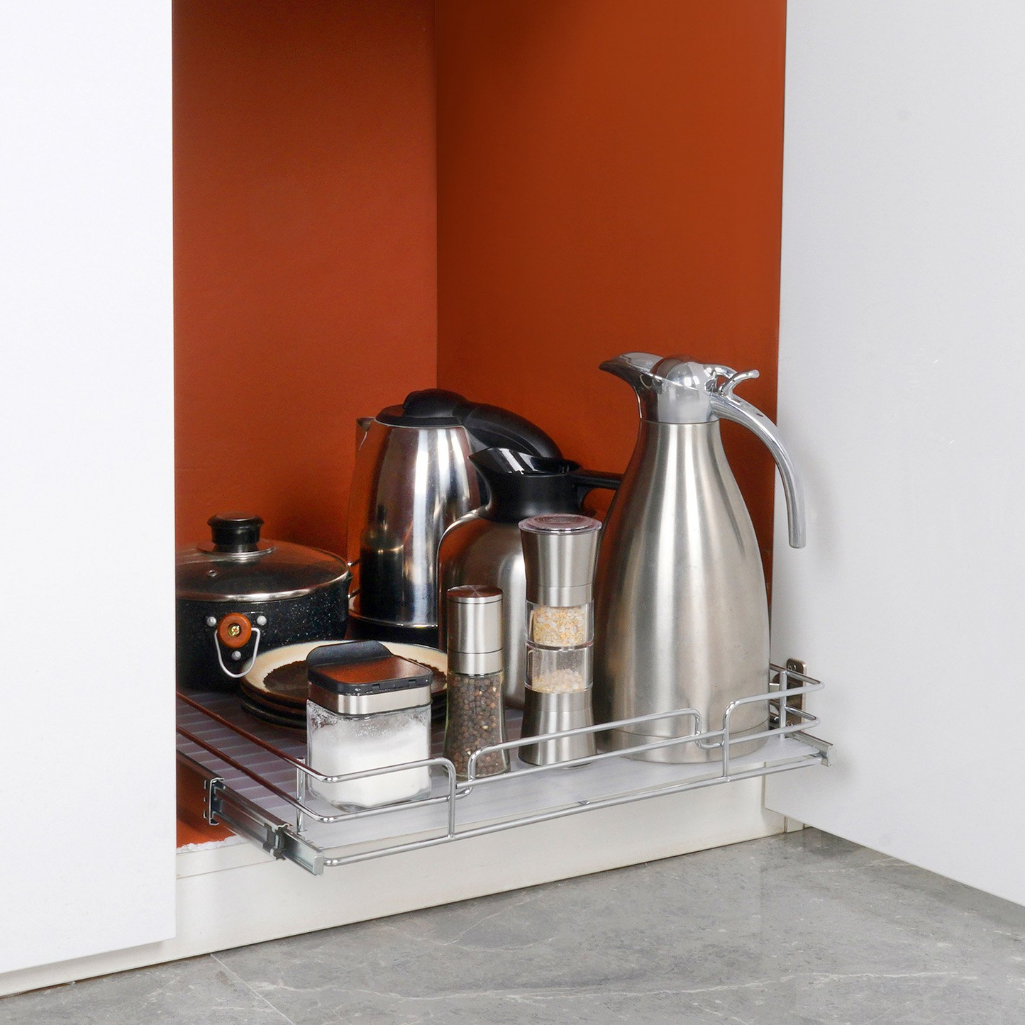 VEVOR Heavy Duty Pull Out Cabinet Organizer - 20"W x 21"D Slide Out Pantry Shelves, Chrome-Plated Steel for Kitchen, Bathroom & Under Sink Storage