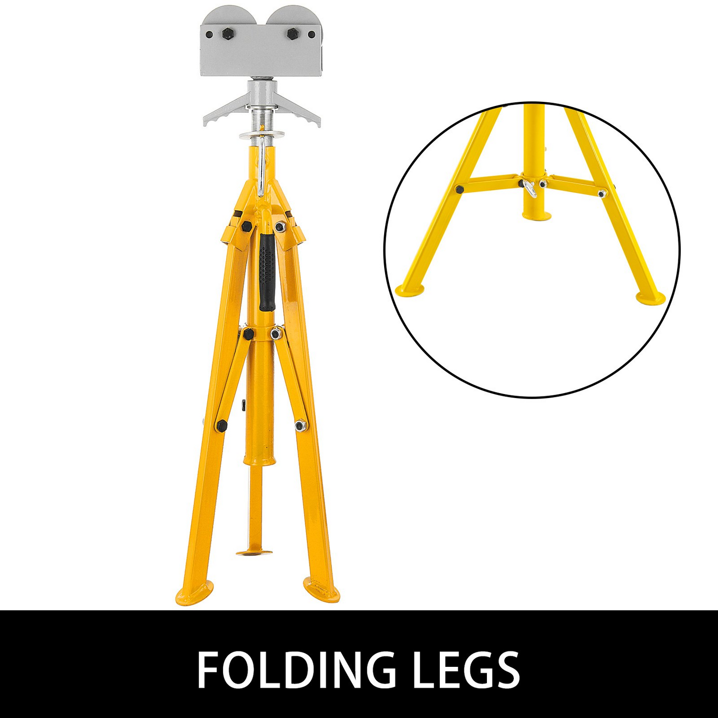 VEVOR Adjustable Roller Pipe Stand - 0.5-12 inch, Heavy Duty 2500Lb Capacity, Portable & Foldable Pipe Handling Solution