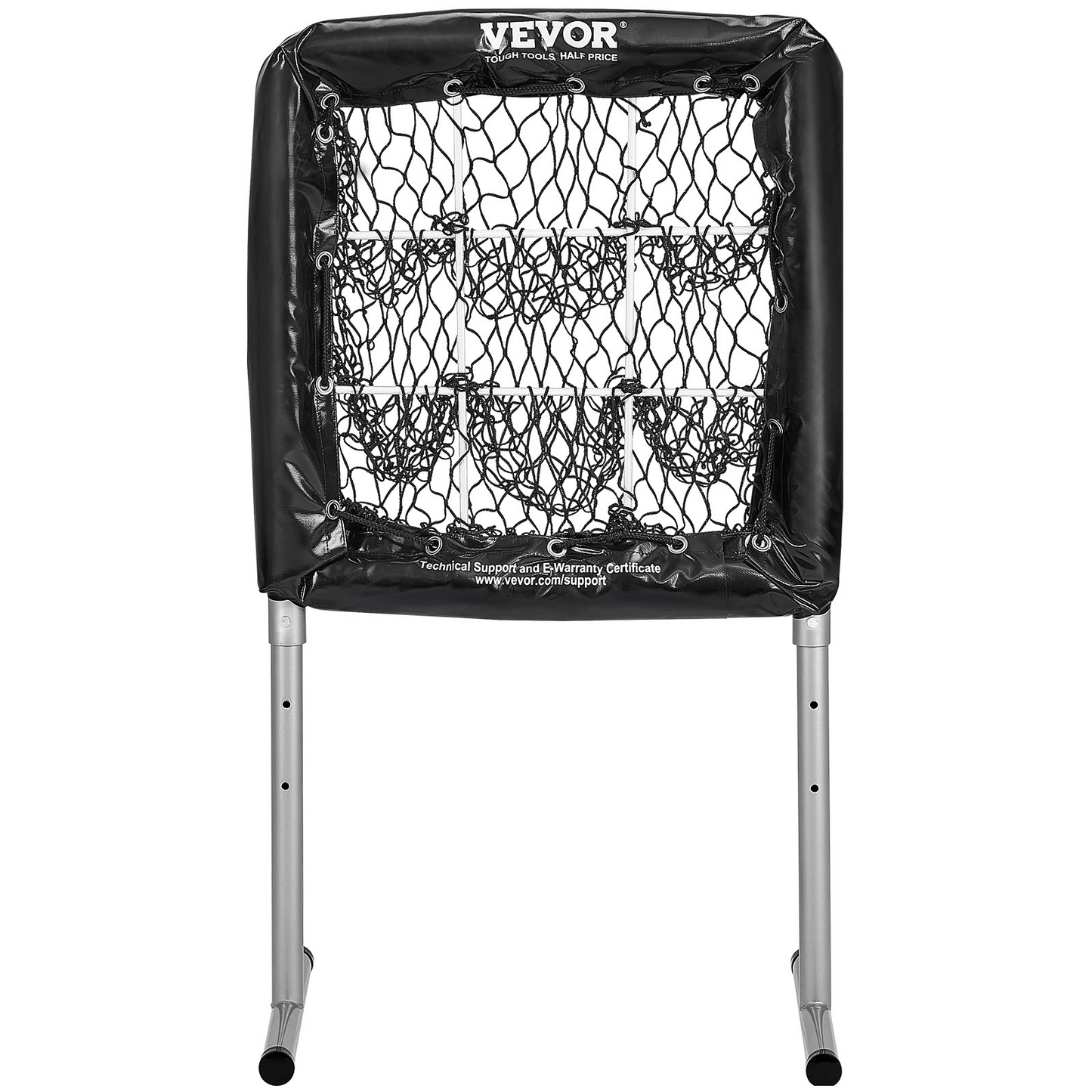 VEVOR 9 Hole Baseball Net - Adjustable 28"x27" Softball & Baseball Training Equipment with Strike Zone & Ground Stakes - Ideal for Pitching & Hitting Practice