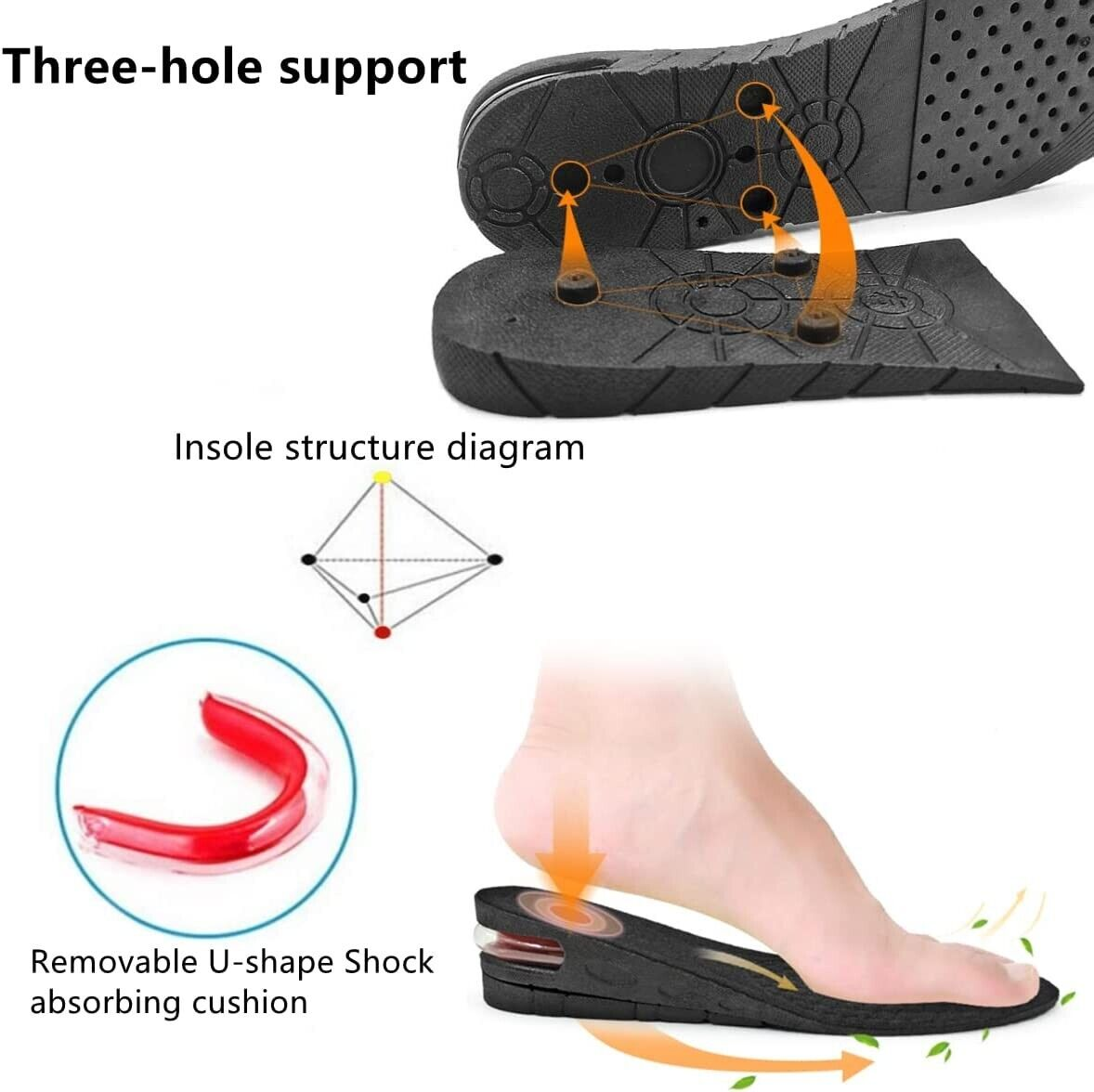 Invisible Height Increase Insoles – Adjustable Shoe Inserts for Men & Women | Discreet Comfort & Height Boost