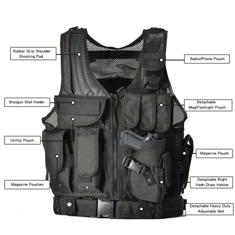 Camouflage Tactical Vest - Breathable & Durable | Ideal for Outdoor Adventures & Tactical Training