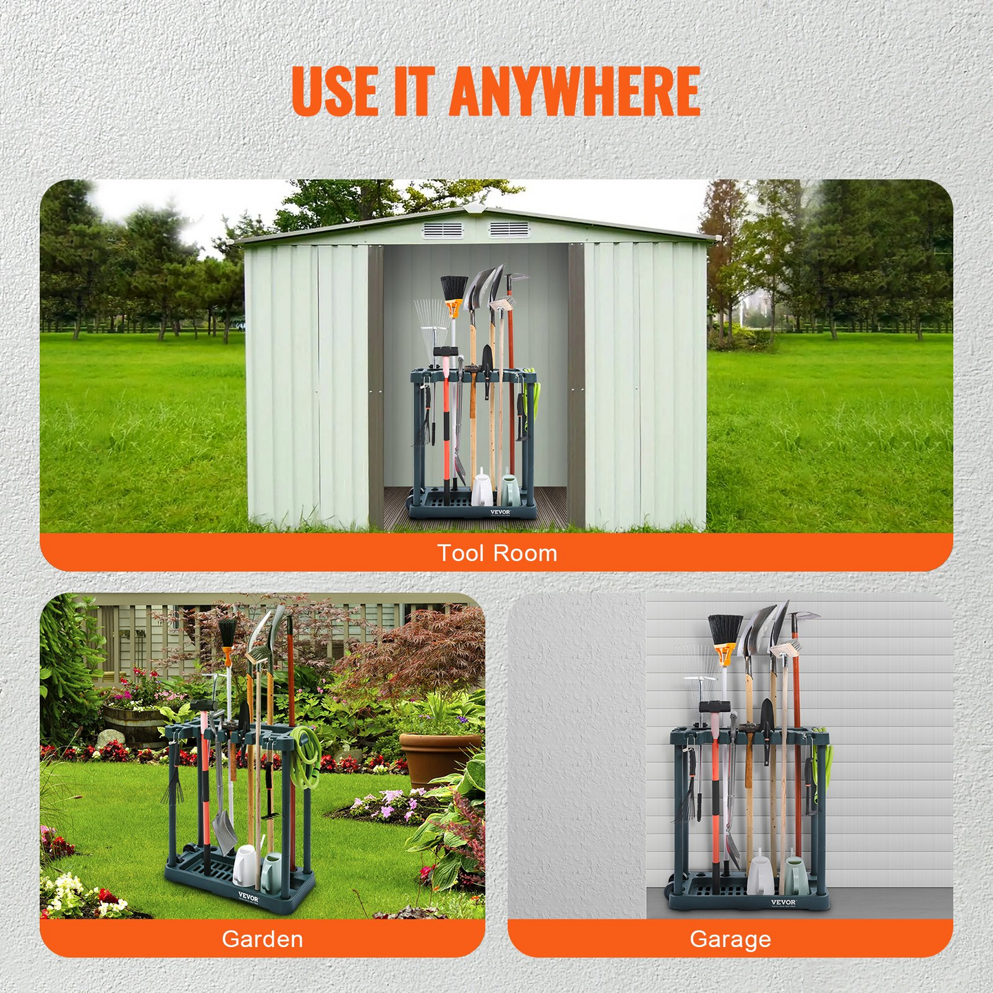 VEVOR Garden Tool Organizer – 10 Slot Yard Tool Tower Rack for Efficient Garage & Shed Organization