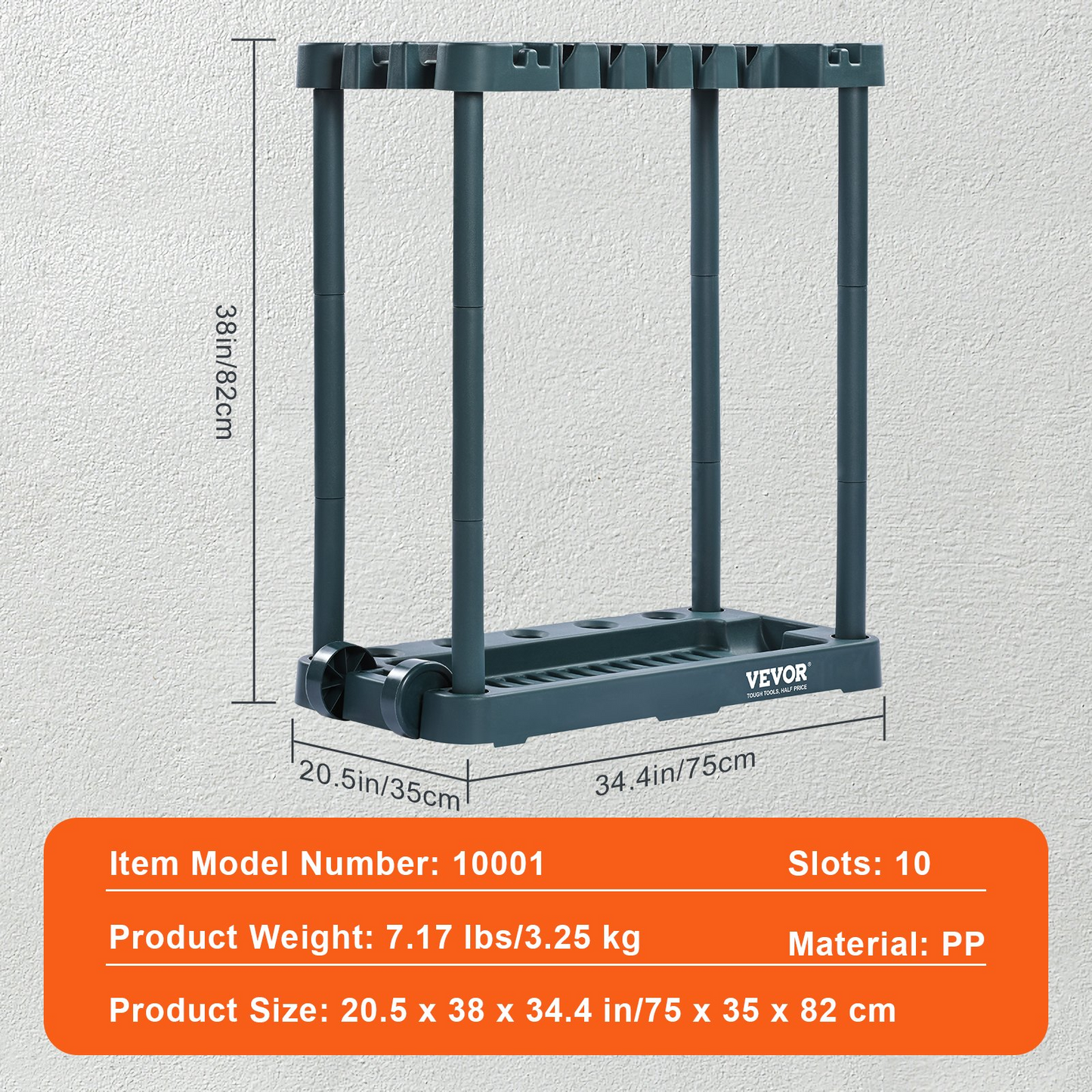 VEVOR Garden Tool Organizer – 10 Slot Yard Tool Tower Rack for Efficient Garage & Shed Organization