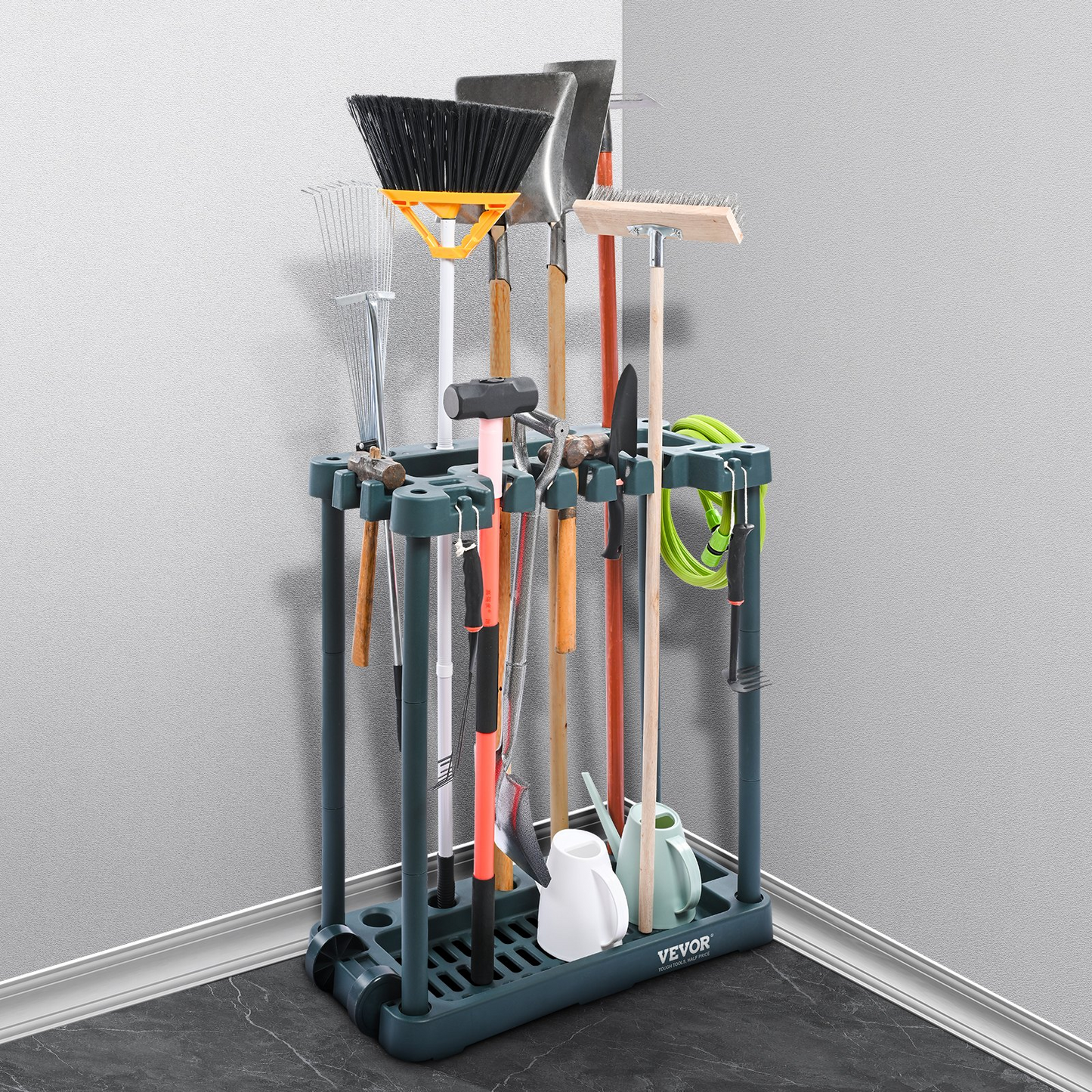 VEVOR Garden Tool Organizer – 10 Slot Yard Tool Tower Rack for Efficient Garage & Shed Organization