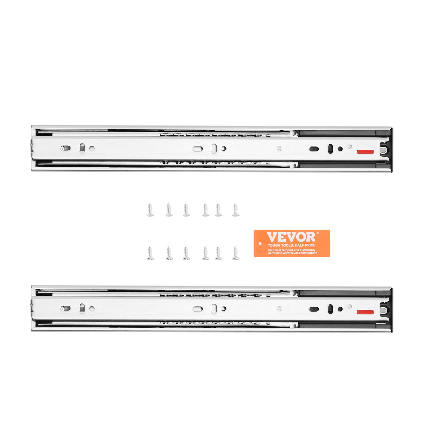 VEVOR 18" Heavy Duty Soft-Close Drawer Slides - 6 Pairs, 100 lbs Capacity, Steel Ball Bearings for Kitchen & Office Cabinets