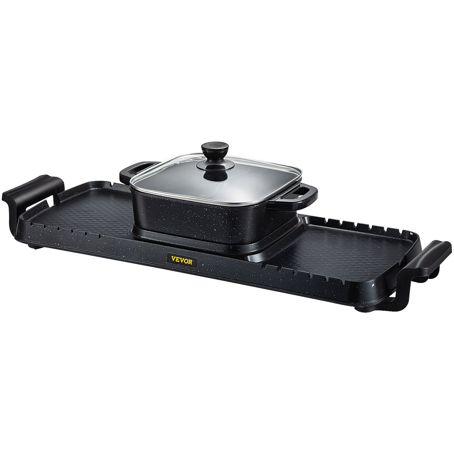 VEVOR 2 in 1 Electric Grill and Hot Pot - Dual Temperature Control, 2400W, Nonstick, Ideal for 1-8 People, Versatile Cooking Solution