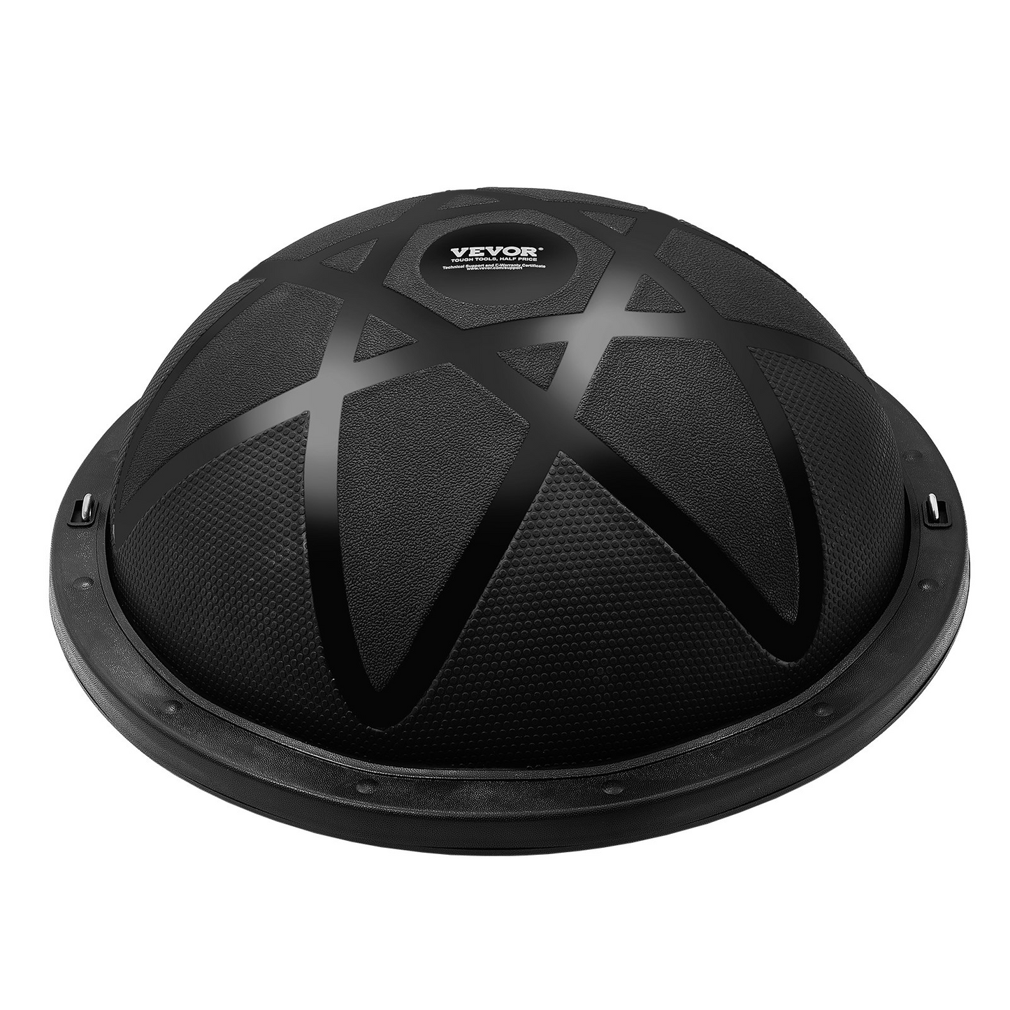 VEVOR 23-Inch Half Exercise Ball Trainer with Resistance Bands & Pump - 660 lbs Capacity - Stability Ball for Full Body Workouts, Yoga, Home Gym - Black