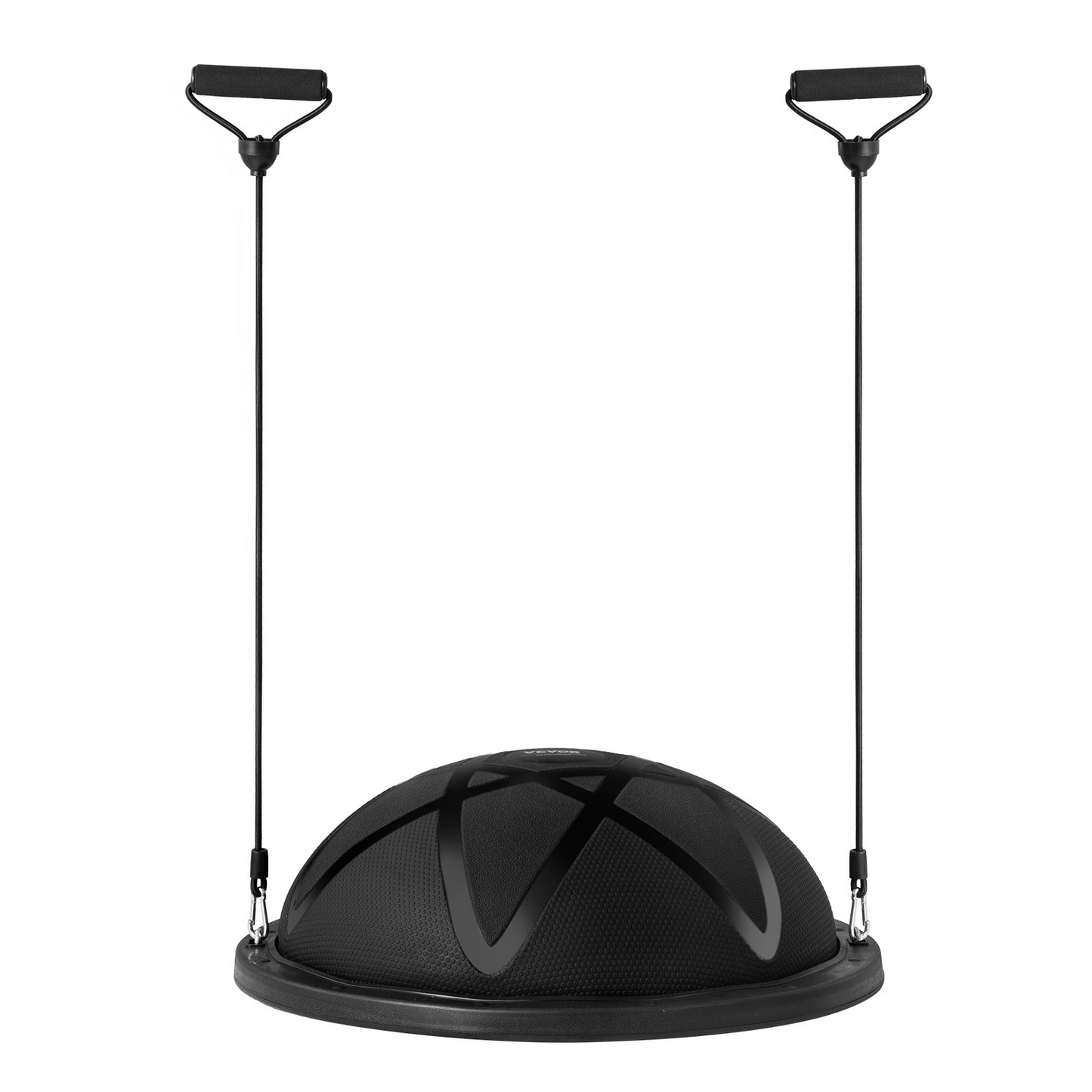 VEVOR 23-Inch Half Exercise Ball Trainer with Resistance Bands & Pump - 660 lbs Capacity - Stability Ball for Full Body Workouts, Yoga, Home Gym - Black