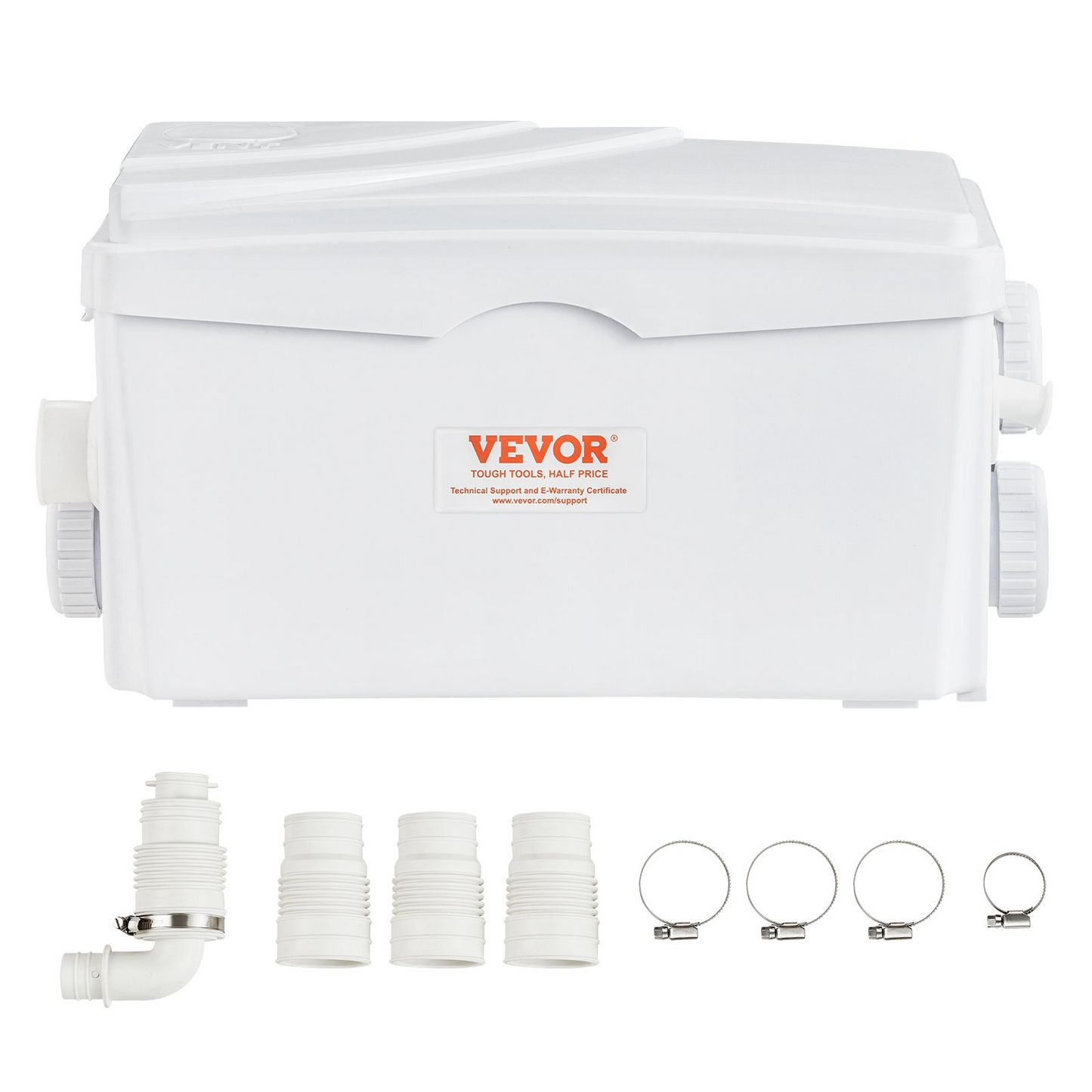 VEVOR Macerator Pump - 350W Motor, 6000 L/h Flow Rate, IP68 Waterproof, 3-Inlet Design for Basement, Kitchen, Shower, Laundry Waste Water Disposal