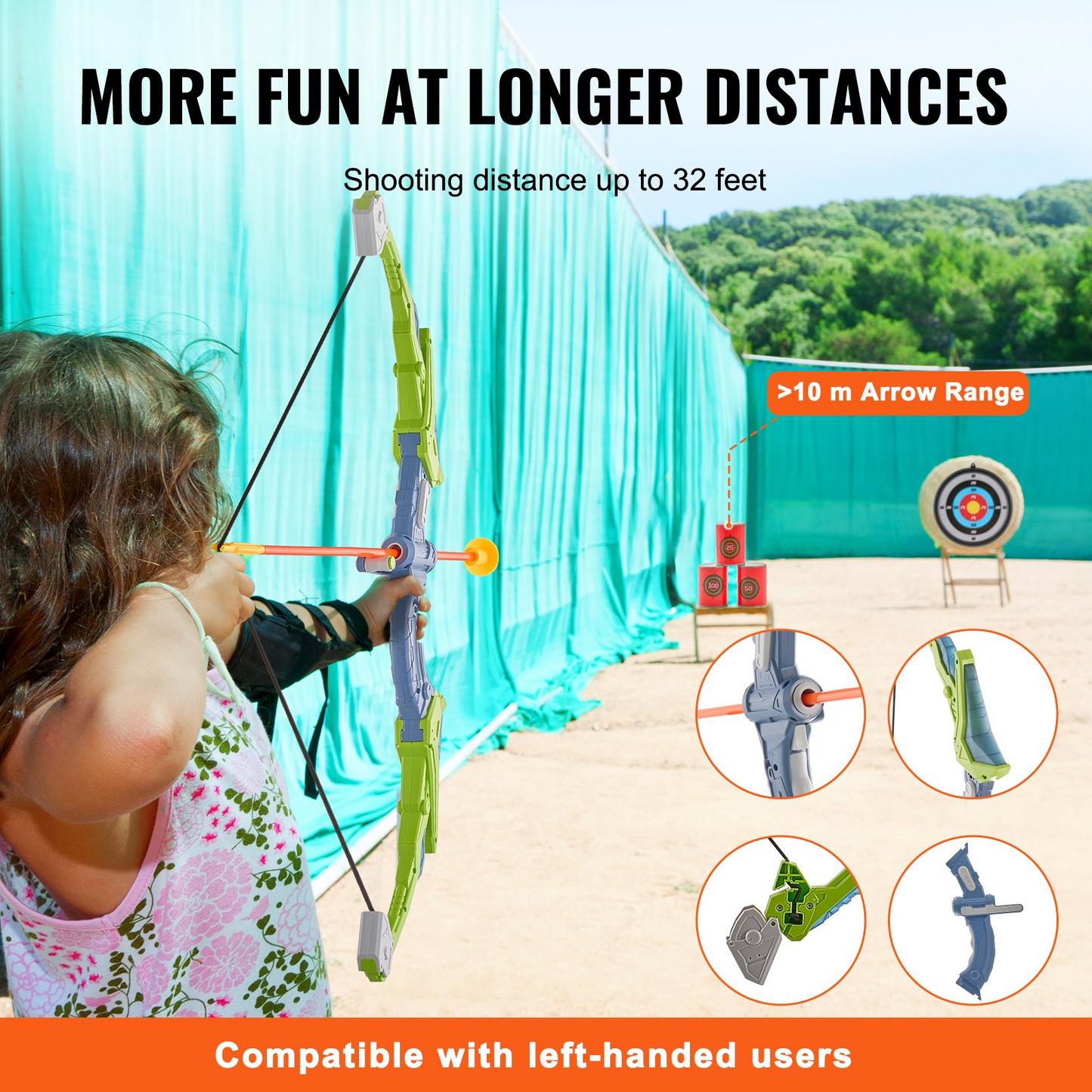 VEVOR Kids LED Light Up Bow and Arrow Set - 2 Pack | 20 Suction Cup Arrows, Adjustable Quivers & Targets | Perfect Outdoor Toy Gift for Ages 6-10+