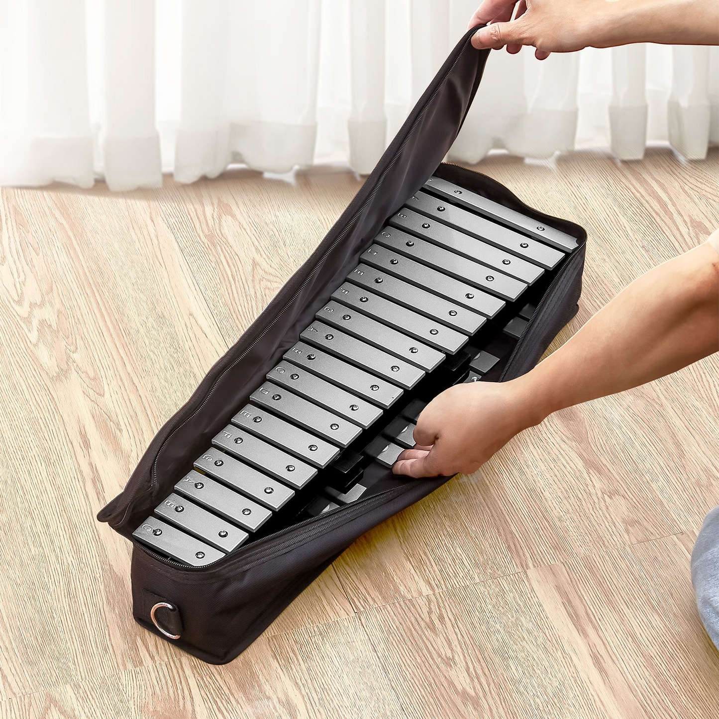 VEVOR 32 Note Glockenspiel Xylophone Bell Kit - Professional Grade Percussion Instrument for Adults & Students, Portable with Protective Backpack