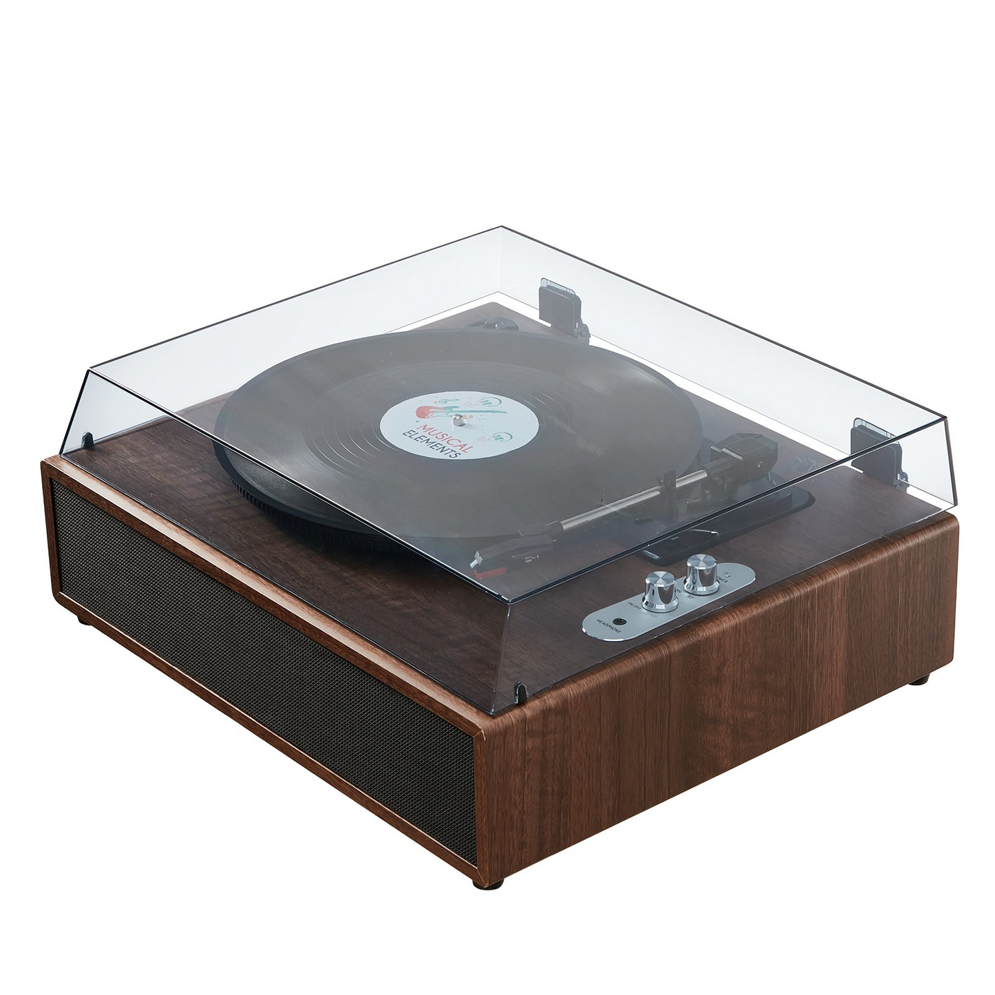 VEVOR Vinyl Record Player - 3-Speed Turntable with 10W Stereo Speakers, Magnetic Cartridge, Bluetooth, Aux & RCA Outputs, Supports 7/10/12 inch Records