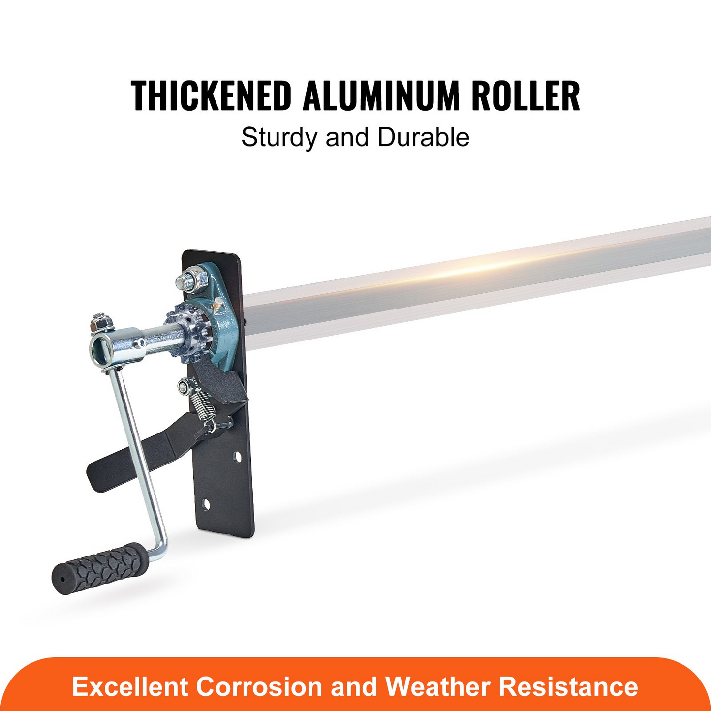 VEVOR Hand Crank Tarp Roller Kit - Durable Aluminum Alloy, Ergonomic Handle for Dump Trucks & Trailers, Adjustable Width 64"-104"