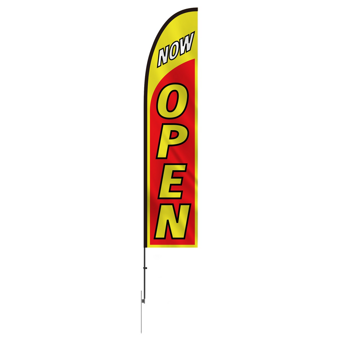 VEVOR Business Advertising Open Flags - High-Visibility Outdoor Banner with 14.4 ft Durable Pole, Easy Installation, Eye-Catching Design for Retail and Restaurants