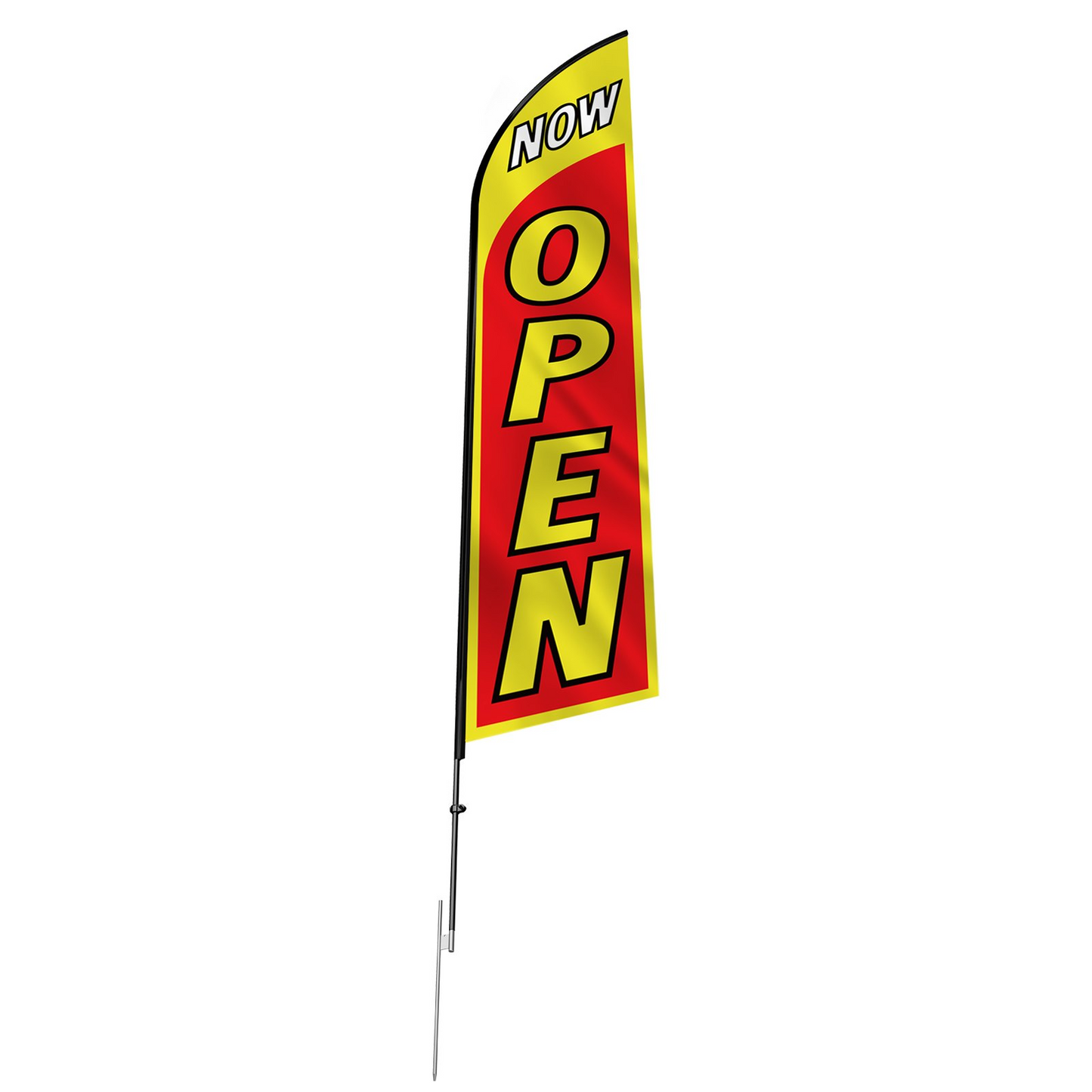 VEVOR Business Advertising Open Flags - High-Visibility Outdoor Banner with 14.4 ft Durable Pole, Easy Installation, Eye-Catching Design for Retail and Restaurants