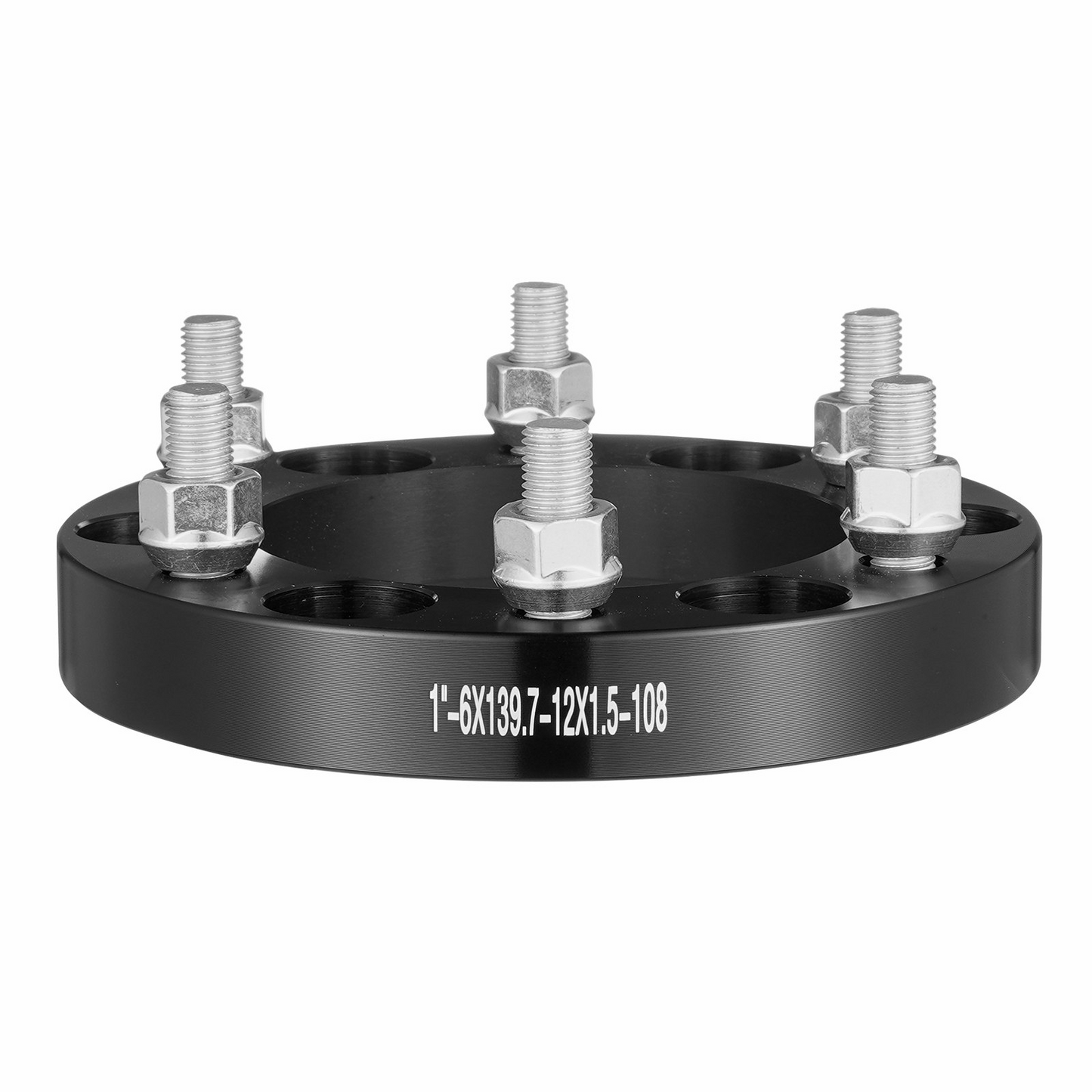 VEVOR 1" Wheel Spacers 6x5.5" - 4 PCS, Black Forged Aluminum, Enhanced Stability & Precision Fit for Improved Vehicle Handling