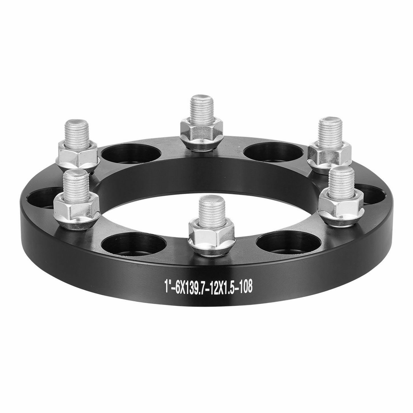 VEVOR 1" Wheel Spacers 6x5.5" - 4 PCS, Black Forged Aluminum, Enhanced Stability & Precision Fit for Improved Vehicle Handling