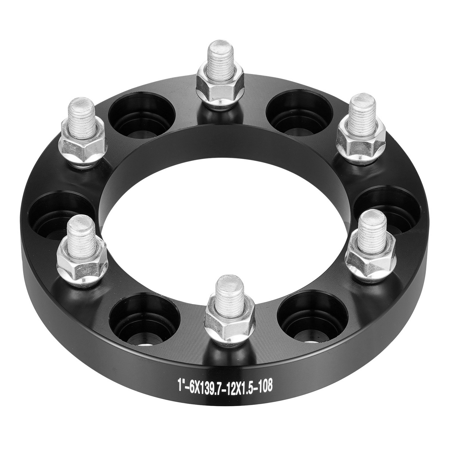 VEVOR 1" Wheel Spacers 6x5.5" - 4 PCS, Black Forged Aluminum, Enhanced Stability & Precision Fit for Improved Vehicle Handling