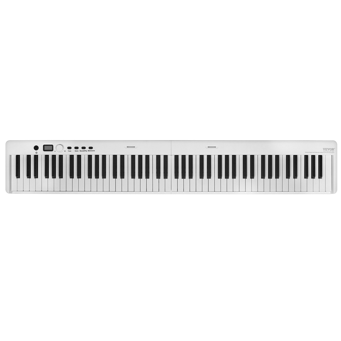 VEVOR 88 Key Folding Keyboard Piano - Portable & Foldable, Bluetooth MIDI, White - Ideal for Music Education & Practice