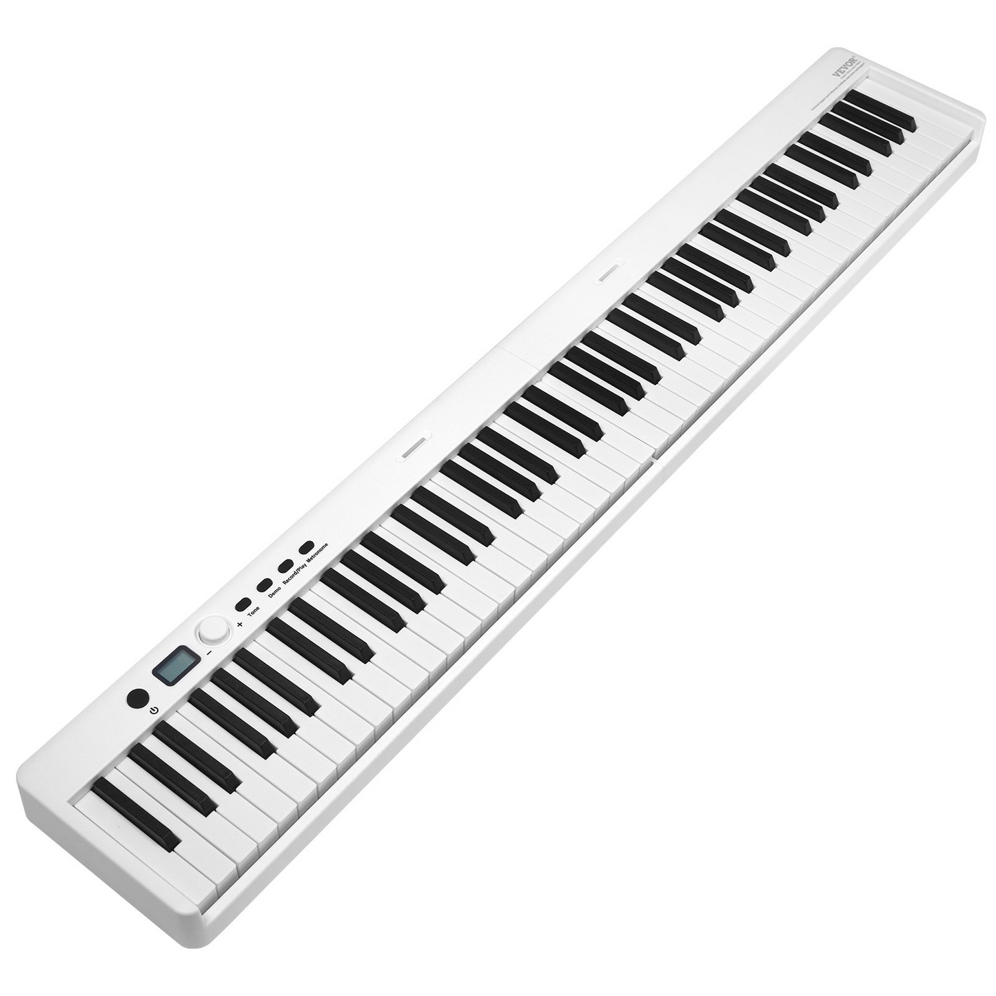 VEVOR 88 Key Folding Keyboard Piano - Portable & Foldable, Bluetooth MIDI, White - Ideal for Music Education & Practice