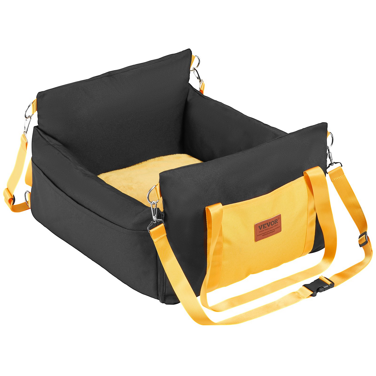 VEVOR Dog Booster Car Seat - Secure & Comfortable Pet Travel Solution for Small Dogs up to 25lbs, Black - Easy Installation & Enhanced Safety