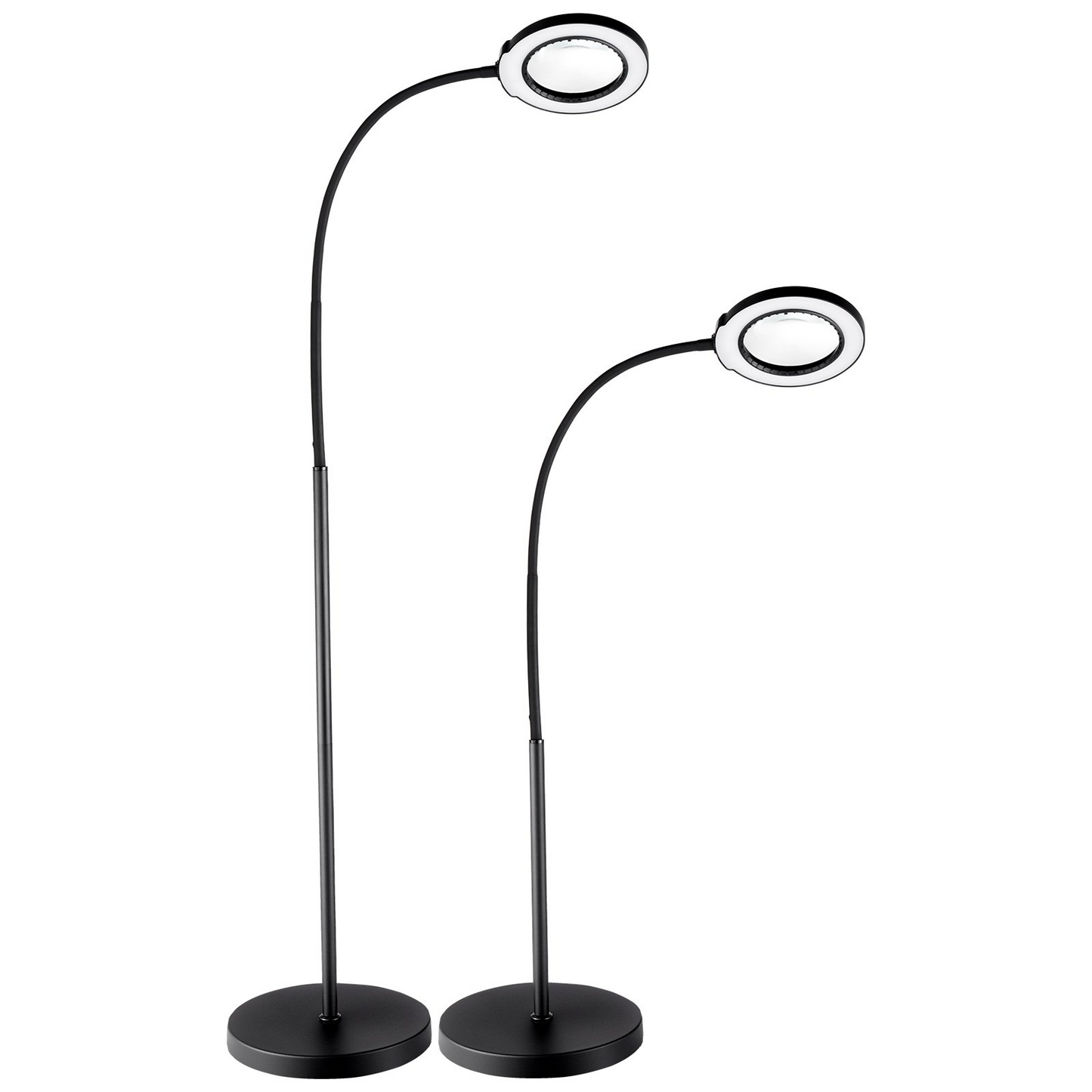 VEVOR 5X Magnifying Glass with LED Light - Flexible Gooseneck Floor Lamp for Reading, Crafting & Professional Precision
