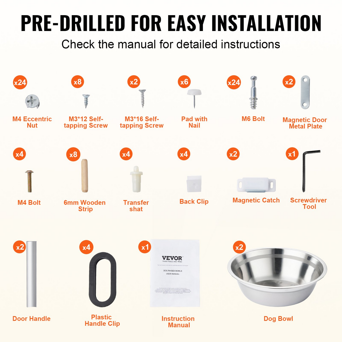 VEVOR Elevated Pet Feeding Station with Dual Bowls - Waterproof, Durable, Large Dog-Friendly Storage Cabinet