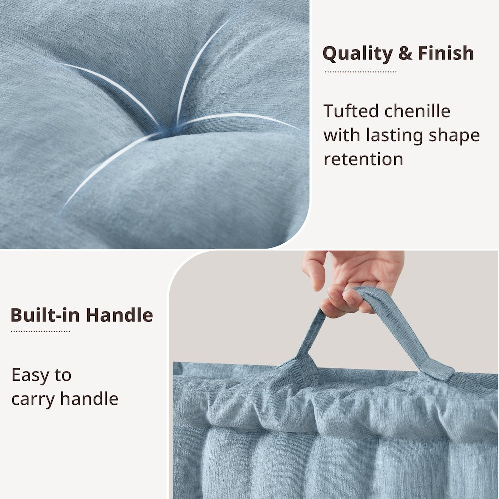 Cozy Poly Chenille Square Floor Pillow Cushion - Luxurious Soft Seating for Stylish & Comfortable Home Spaces