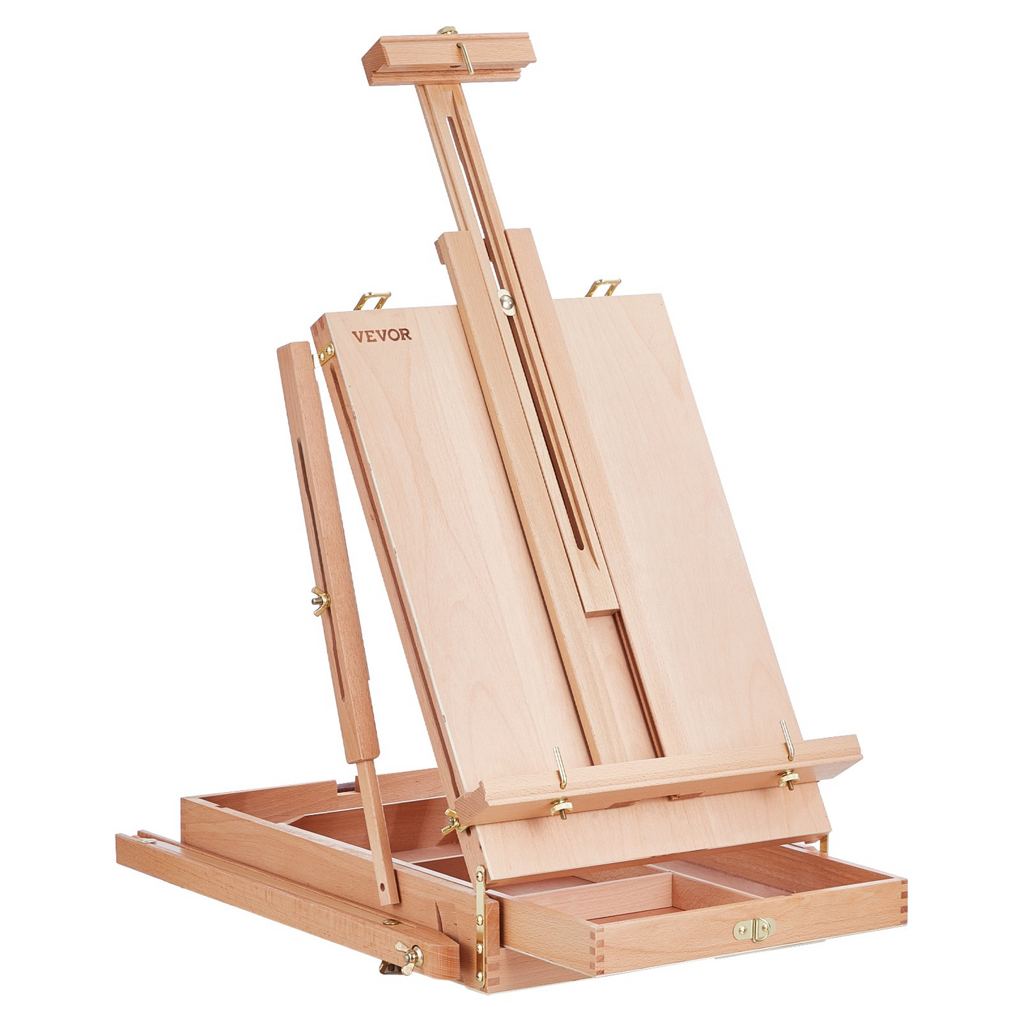 VEVOR 34" Adjustable Beechwood French Easel - Portable & Durable Art Companion with Built-in Drawer for Artists