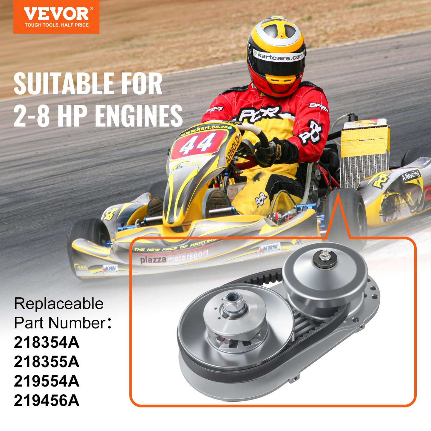 High-Performance 2000 RPM Drive Clutch for 2-8 HP Engines - Enhanced Engine Efficiency & Durability