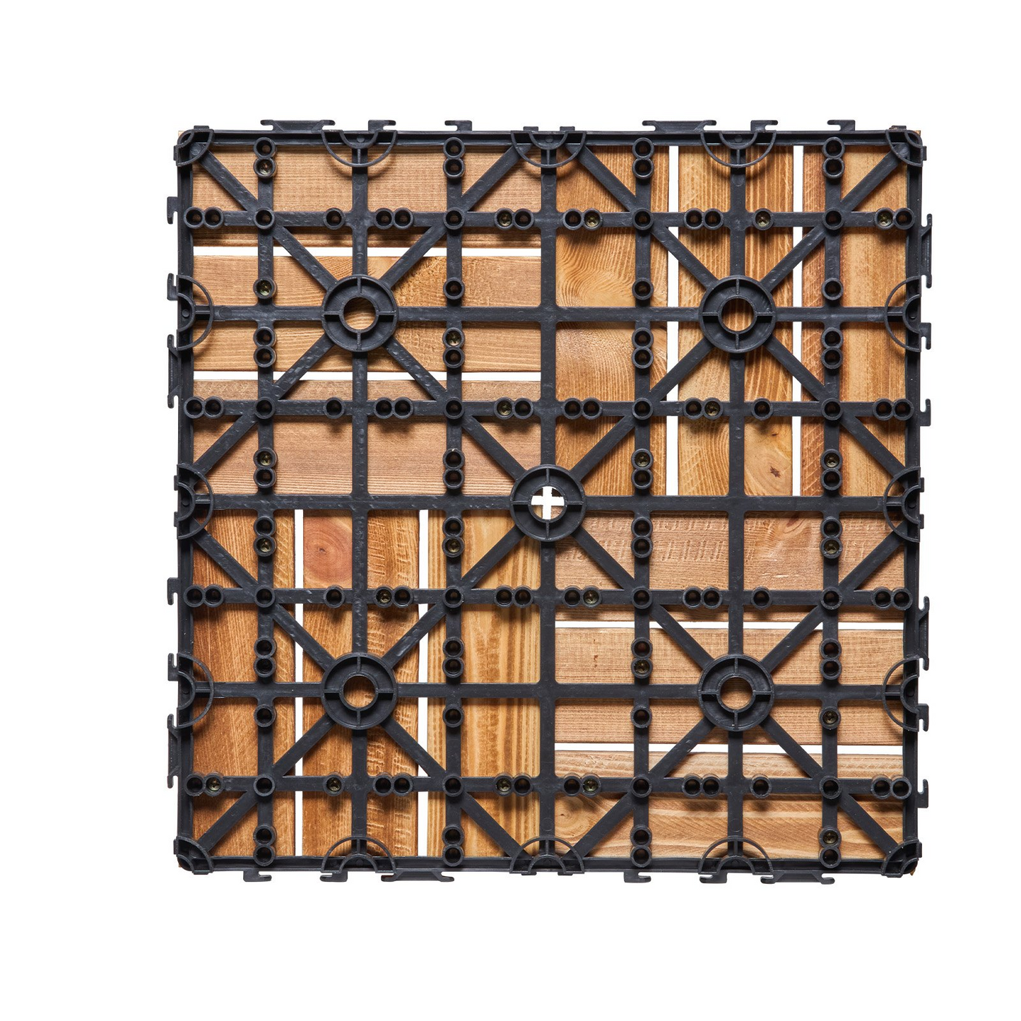 VEVOR Interlocking Deck Tiles 27-Pack – Premium Camphor Pine Wood, Weather-Resistant 12"x12" Tiles for Patios, Balconies & Outdoor Spaces