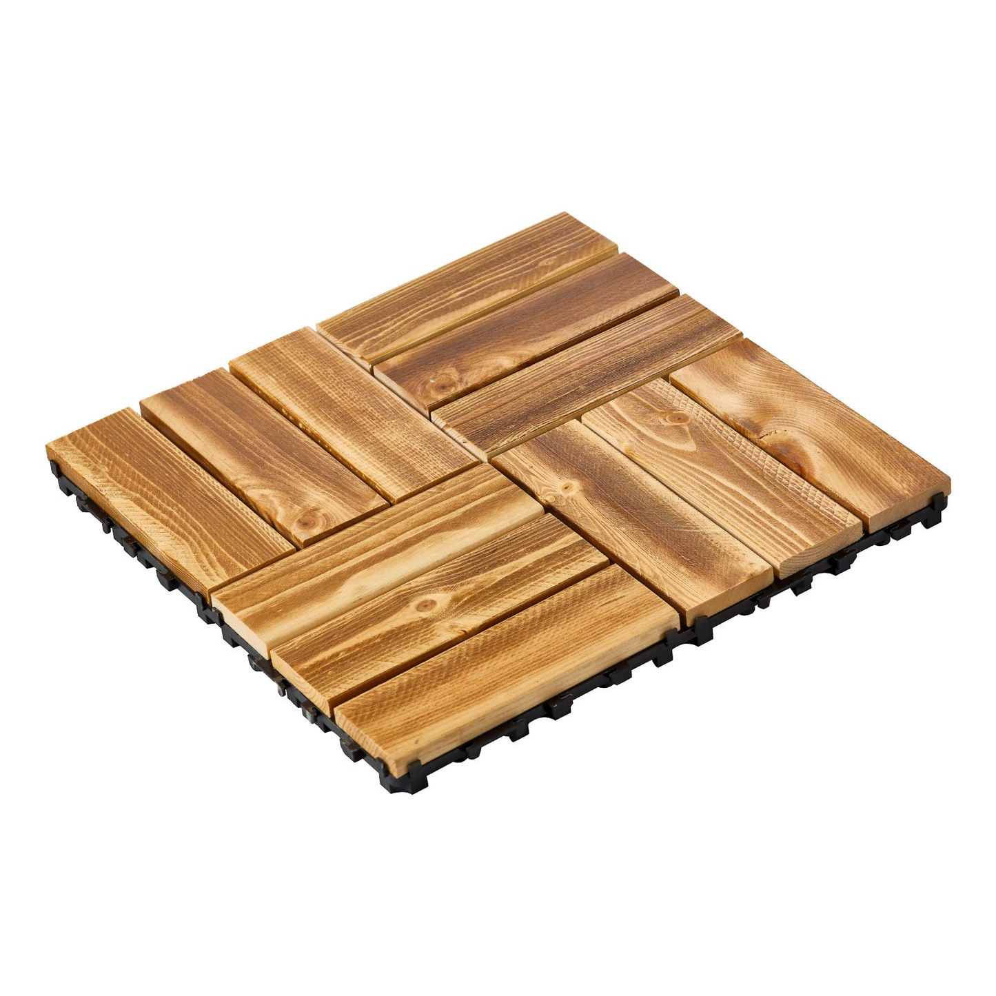 VEVOR Interlocking Deck Tiles 27-Pack – Premium Camphor Pine Wood, Weather-Resistant 12"x12" Tiles for Patios, Balconies & Outdoor Spaces