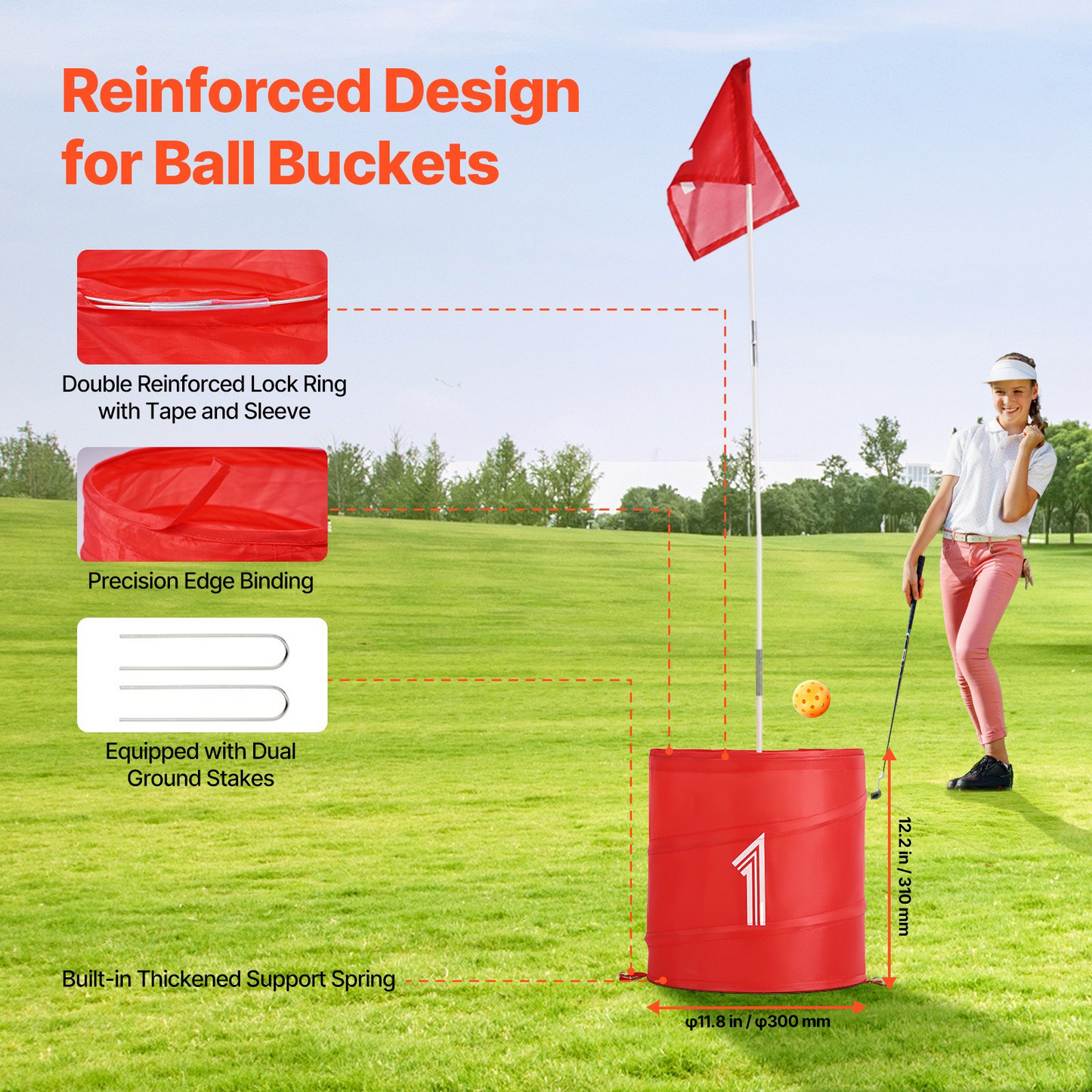 Backyard Golf Game - 6 Hole Portable Bucket Set for All Ages - Perfect for Family Fun, Parties & Outdoor Activities